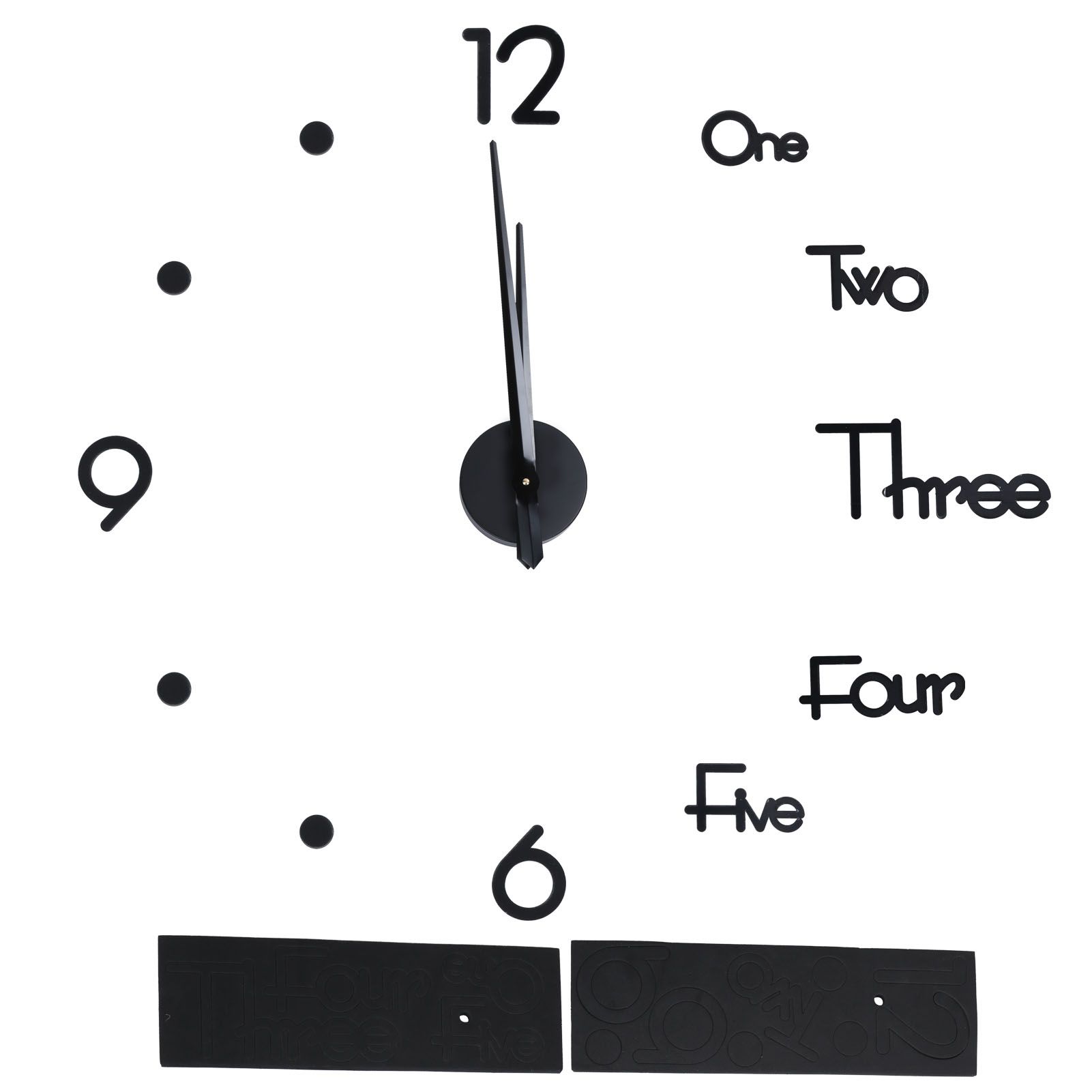 Frameless Adhesive Wall Clock DIY Mirror Surface Sticker for Home Office Room view 2
