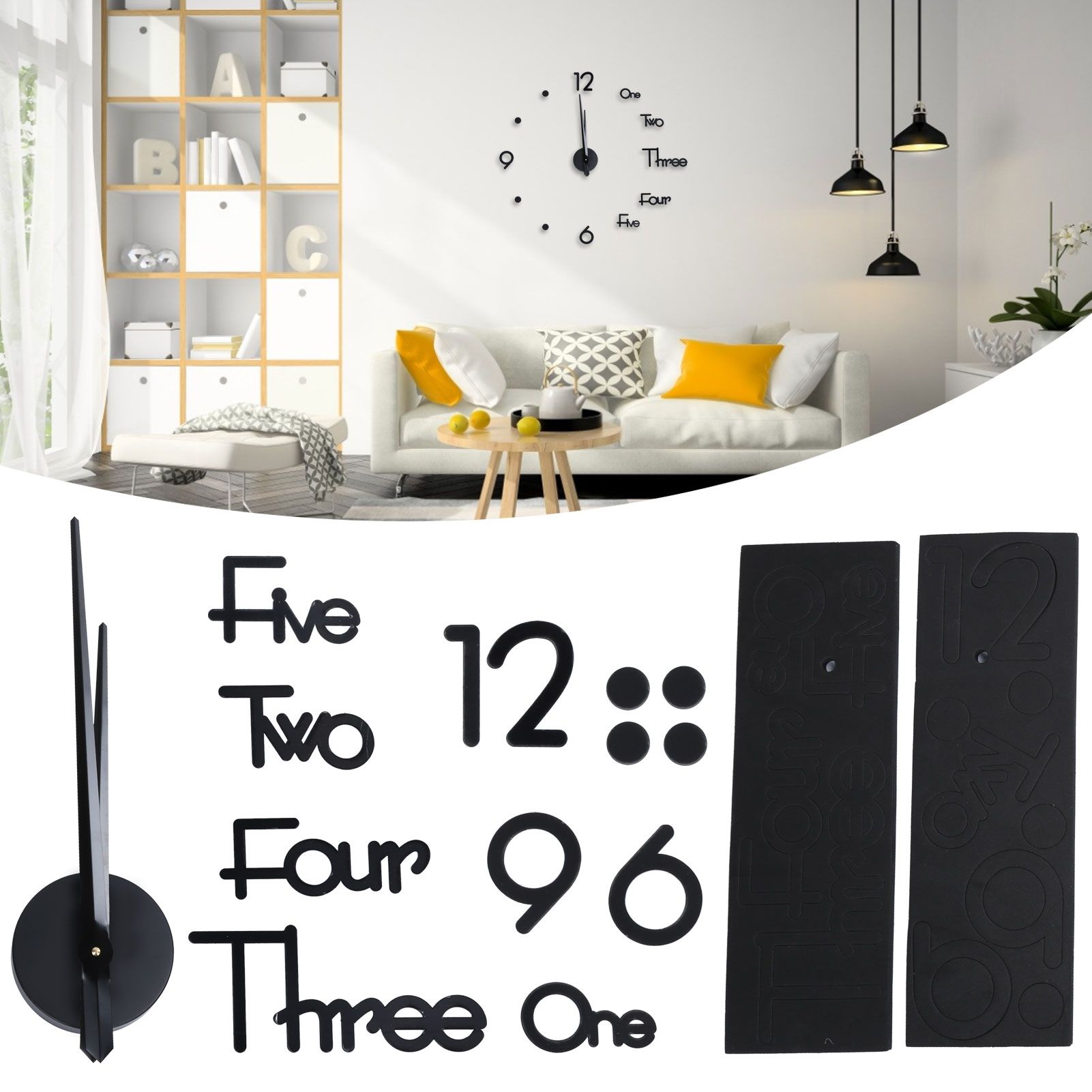 Frameless Adhesive Wall Clock DIY Mirror Surface Sticker for Home Office Room view 10