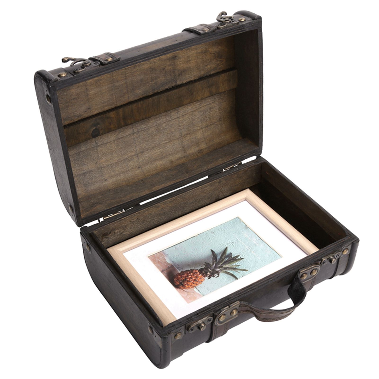 Retro Suitcase Wooden Storage Box Studio Decoration Window Display Photography view 7