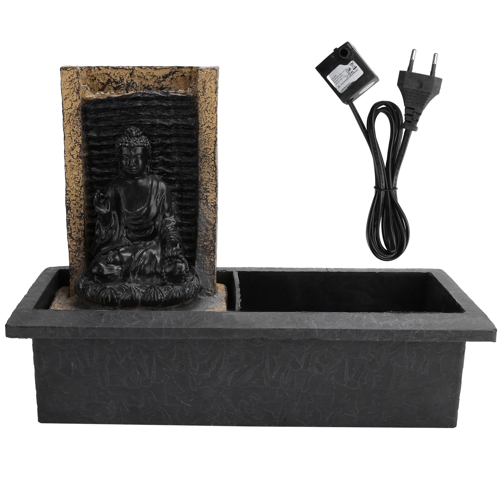 Desktop Waterfall Fountain Resin Buddha Landscape Decoration Tabletop Water view 2
