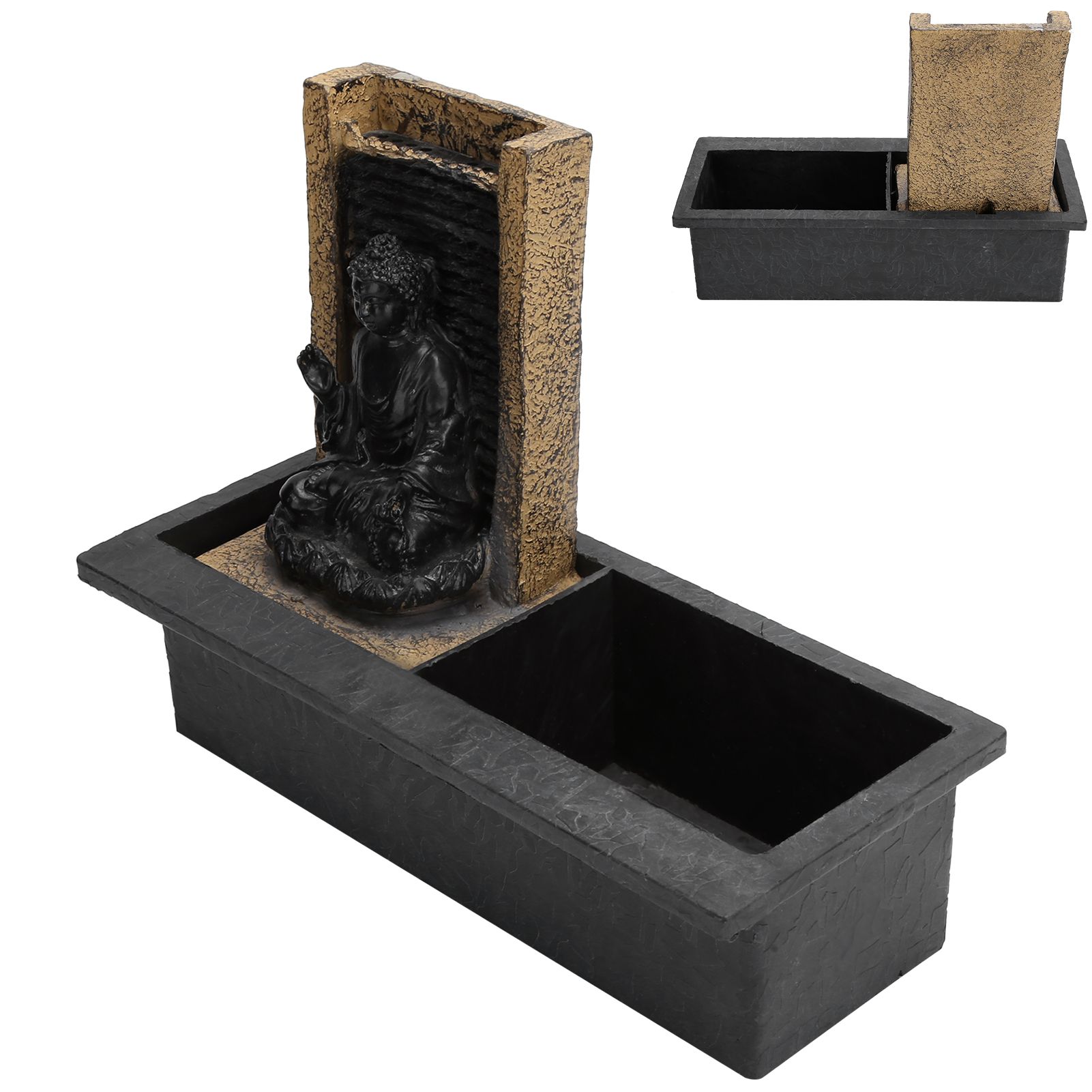 Desktop Waterfall Fountain Resin Buddha Landscape Decoration Tabletop Water view 7
