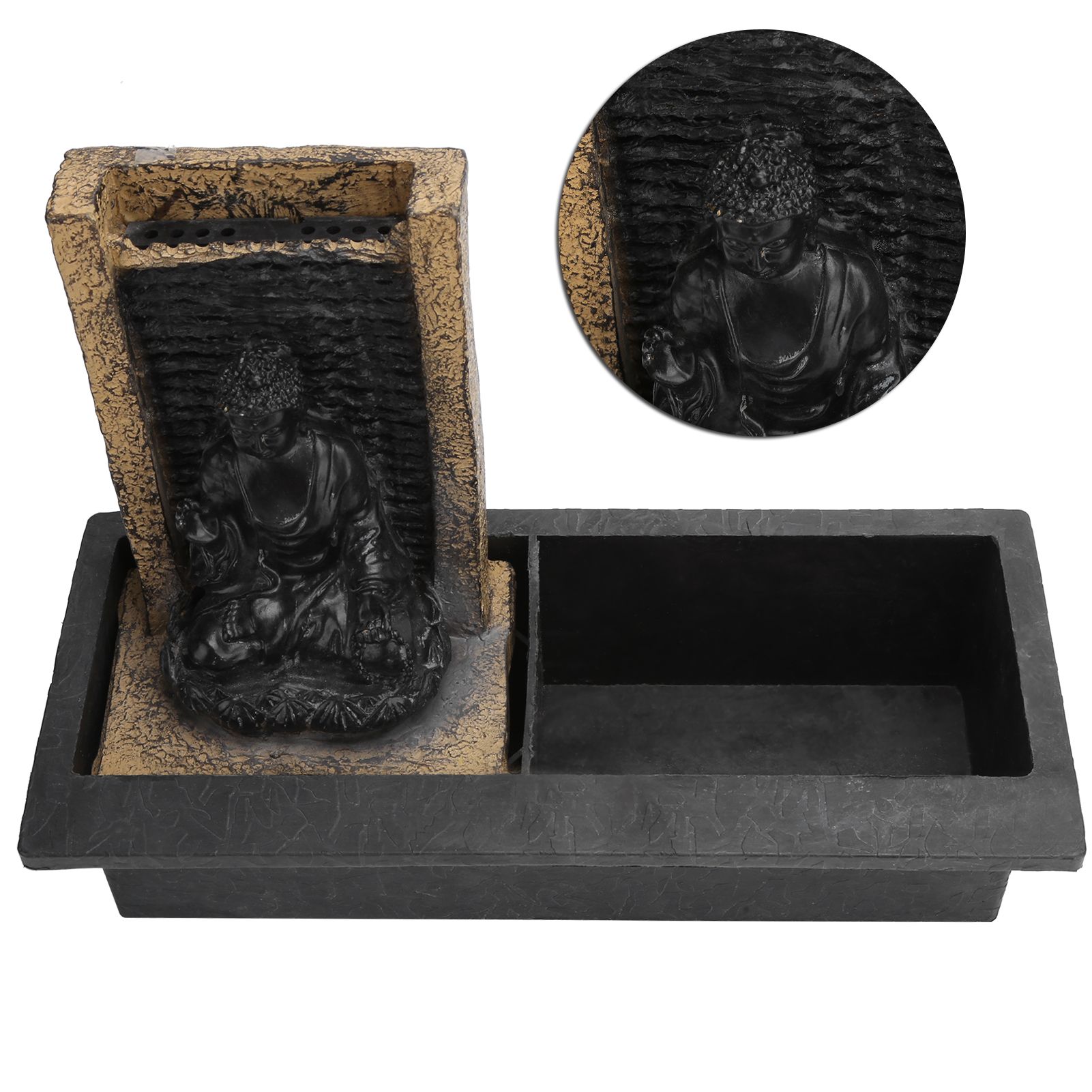 Desktop Waterfall Fountain Resin Buddha Landscape Decoration Tabletop Water view 8