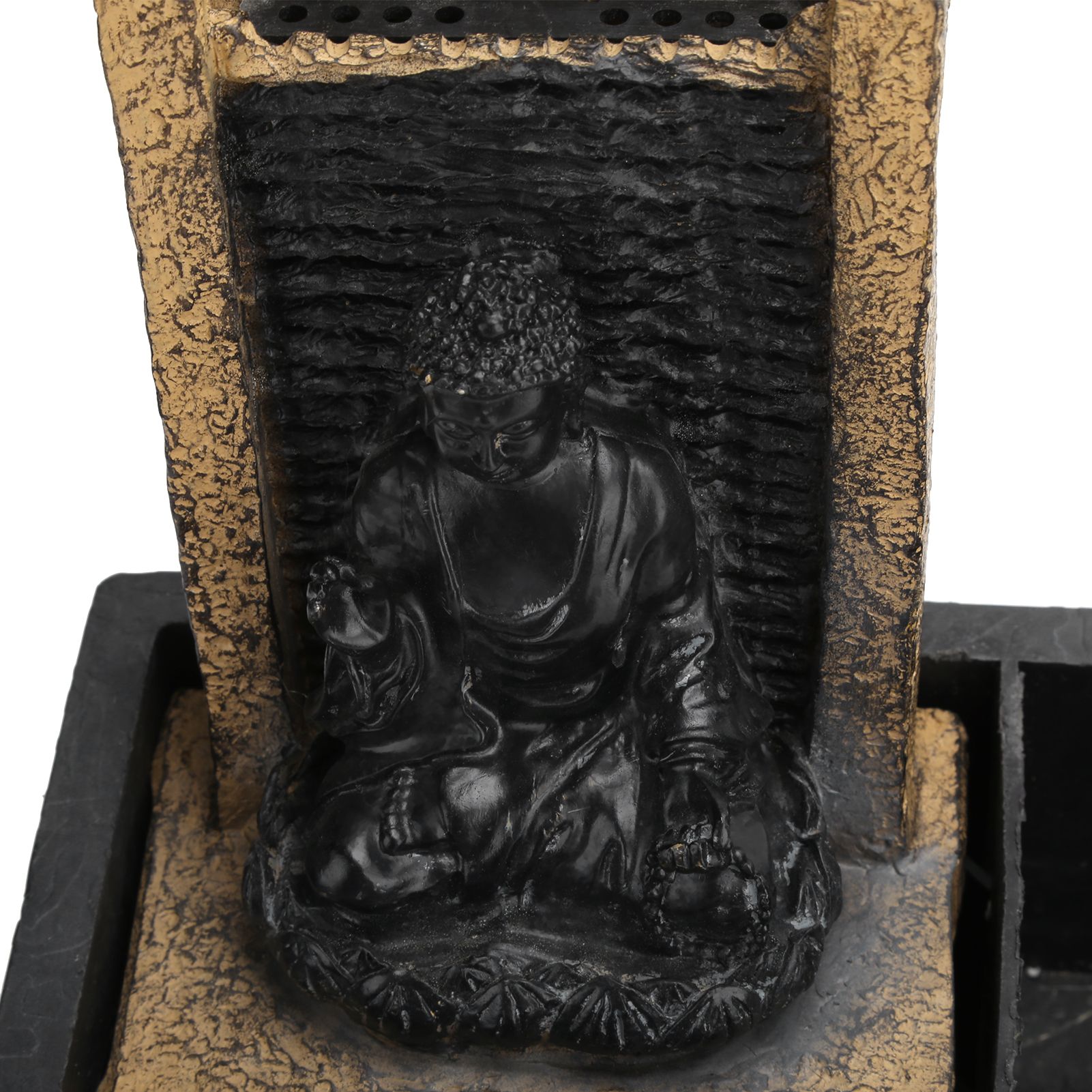 Desktop Waterfall Fountain Resin Buddha Landscape Decoration Tabletop Water view 12