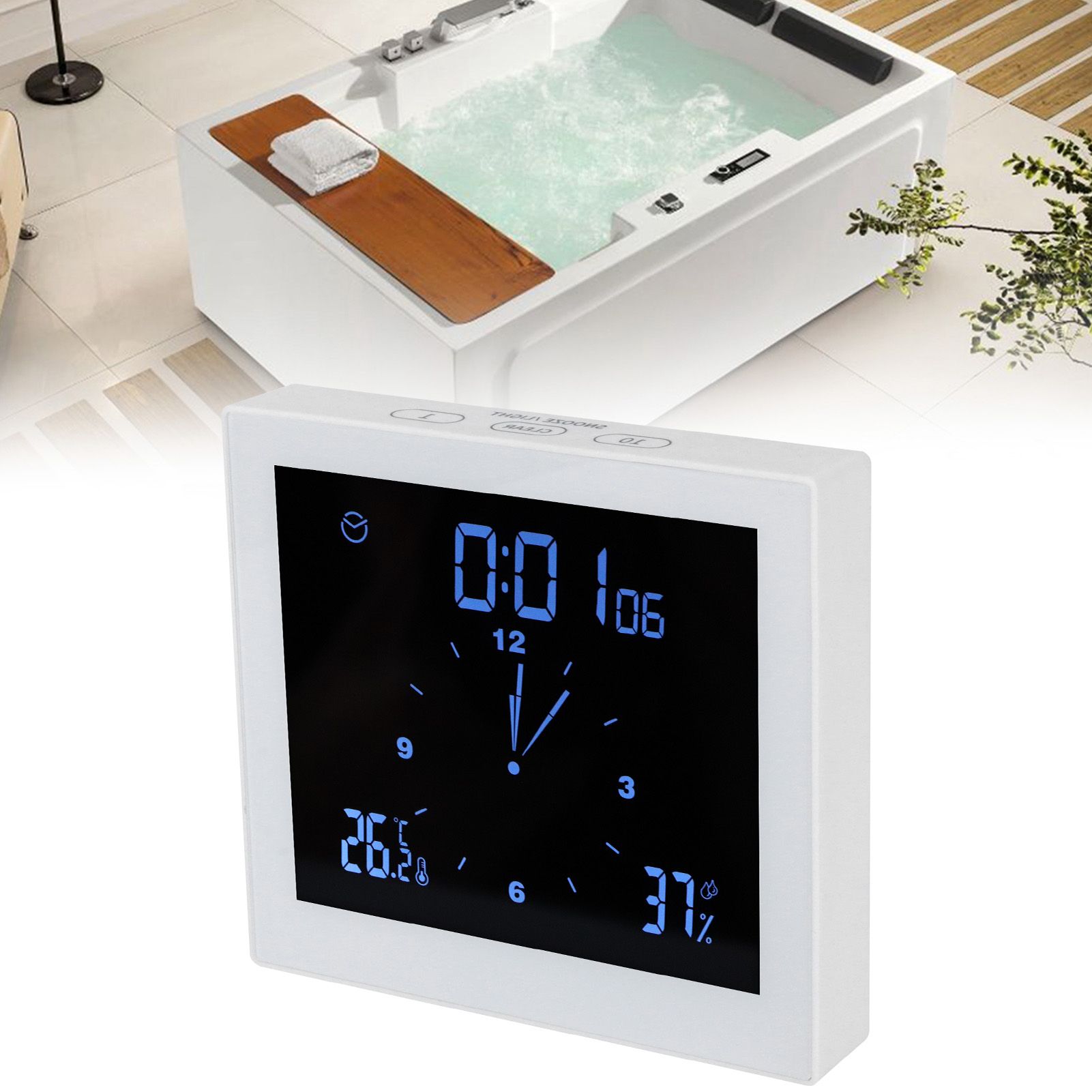 Digital Alarm Temperature Humidity Display Clock Indoor Table Timer view 10