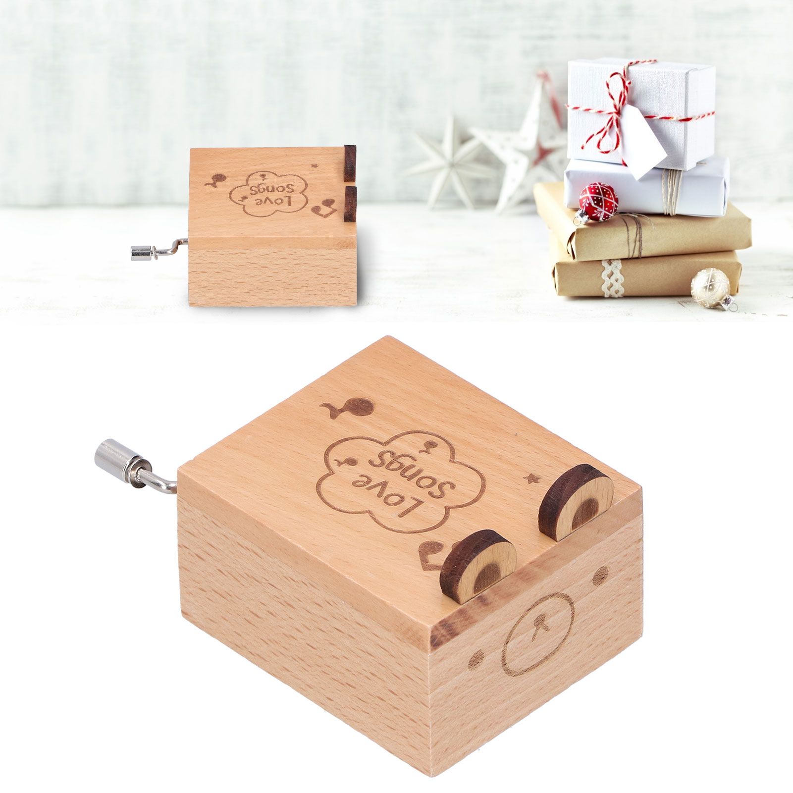 Mini Hand Crank Music Box Handicraft Home Decoration Desktop Ornament view 9