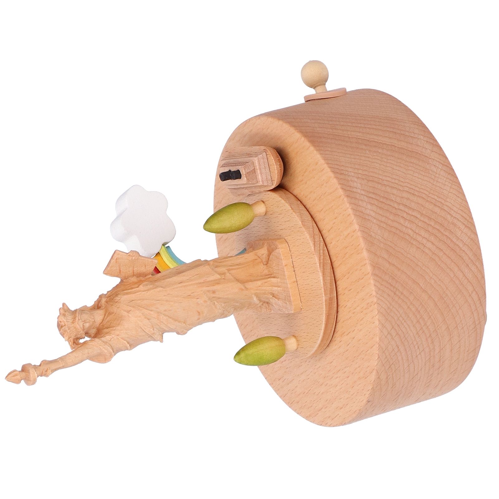 Statue Music Box Wood Musical Box 3D Carving Handicraft Gift Rotatable Home view 8
