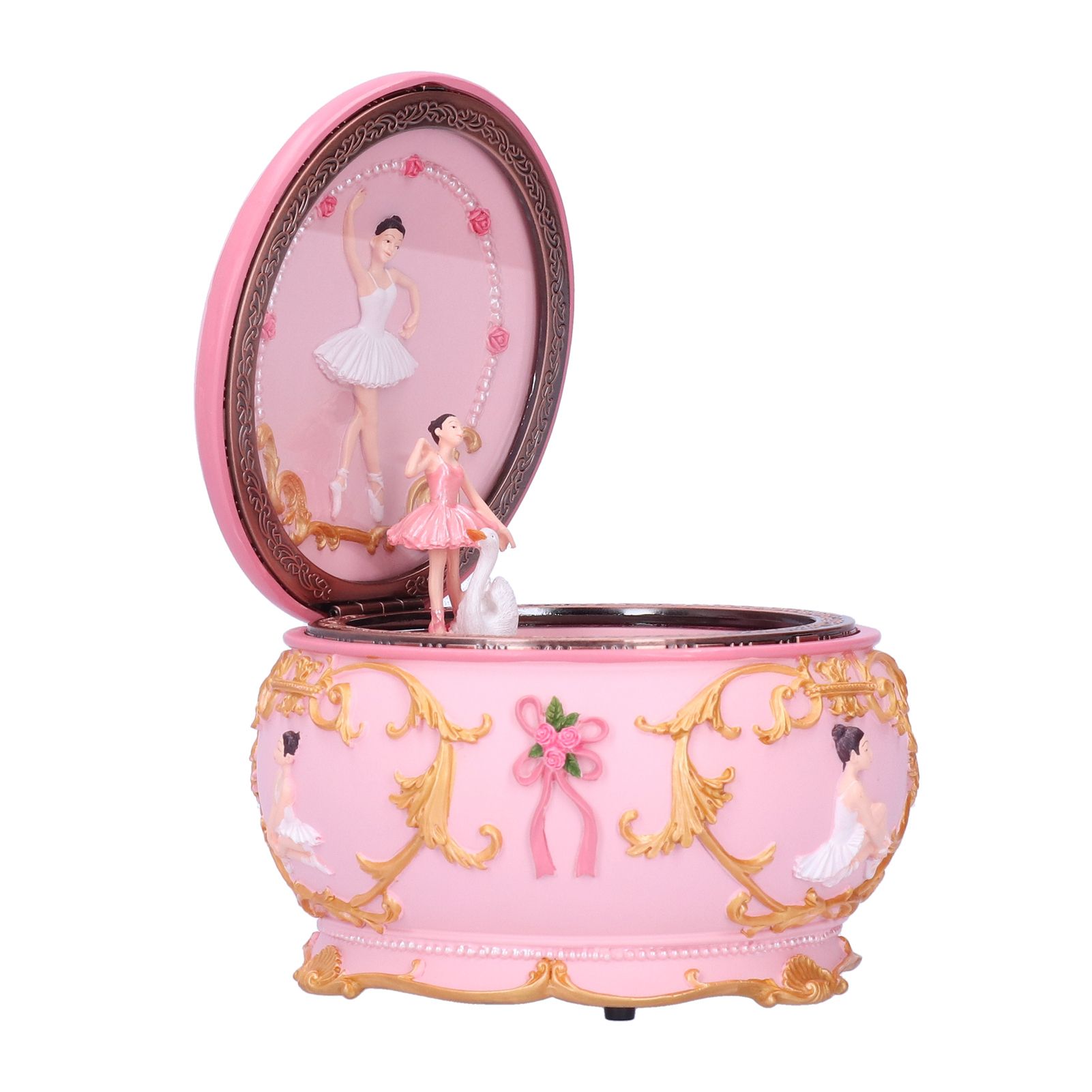 LED Music Box Figurine Rotation Exquisite Music Box Home Decoration Girls view 2
