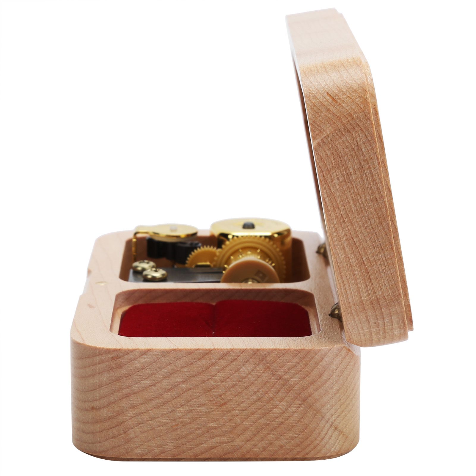 Mechanical Wooden Music Box Jewelry Ring Box Home Ornament Gifts for Birthday view 4