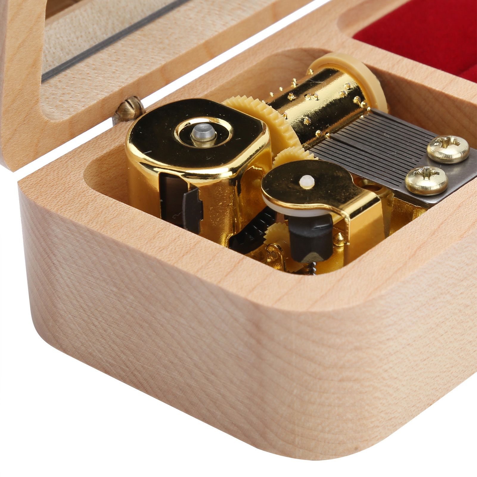 Mechanical Wooden Music Box Jewelry Ring Box Home Ornament Gifts for Birthday view 11