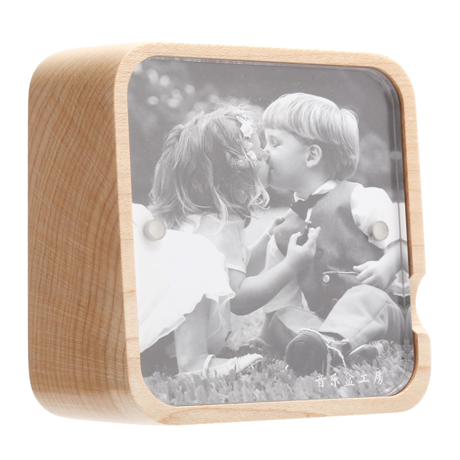 Music Box Gravity Sensor Wooden Photo Frame Musical Box for Home Decoration view 3