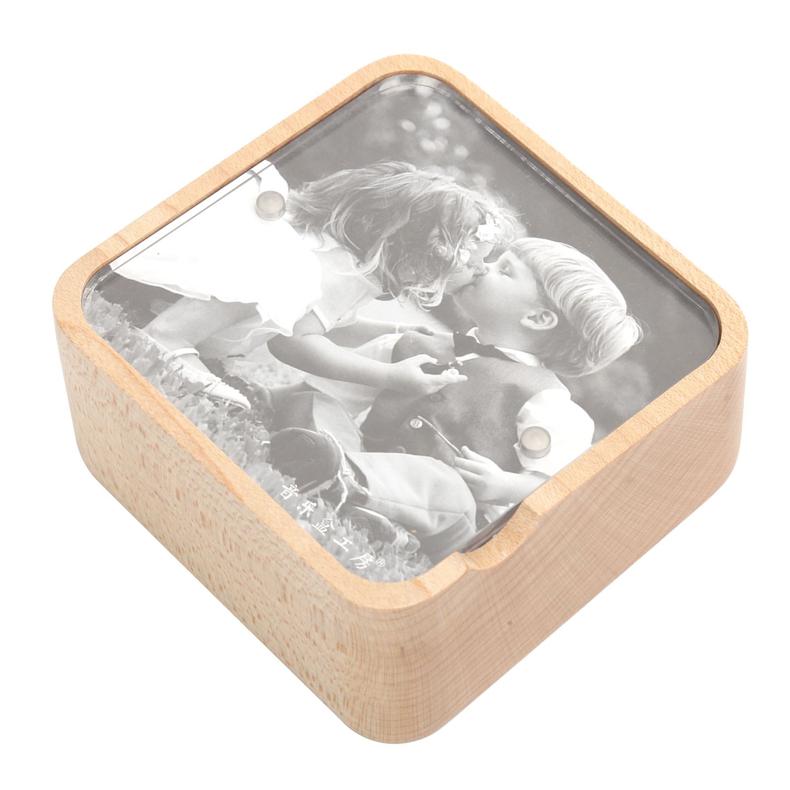 Music Box Gravity Sensor Wooden Photo Frame Musical Box for Home Decoration view 4