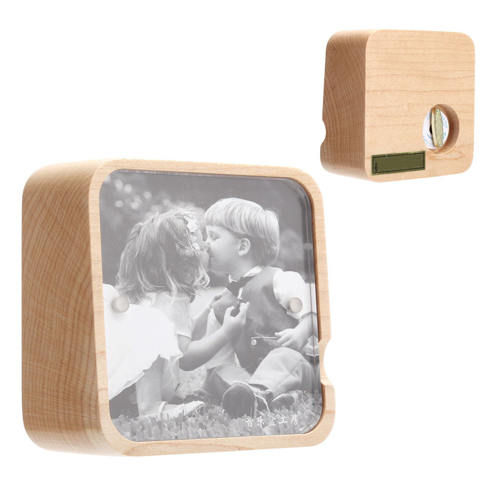 Music Box Gravity Sensor Wooden Photo Frame Musical Box for Home Decoration view 7