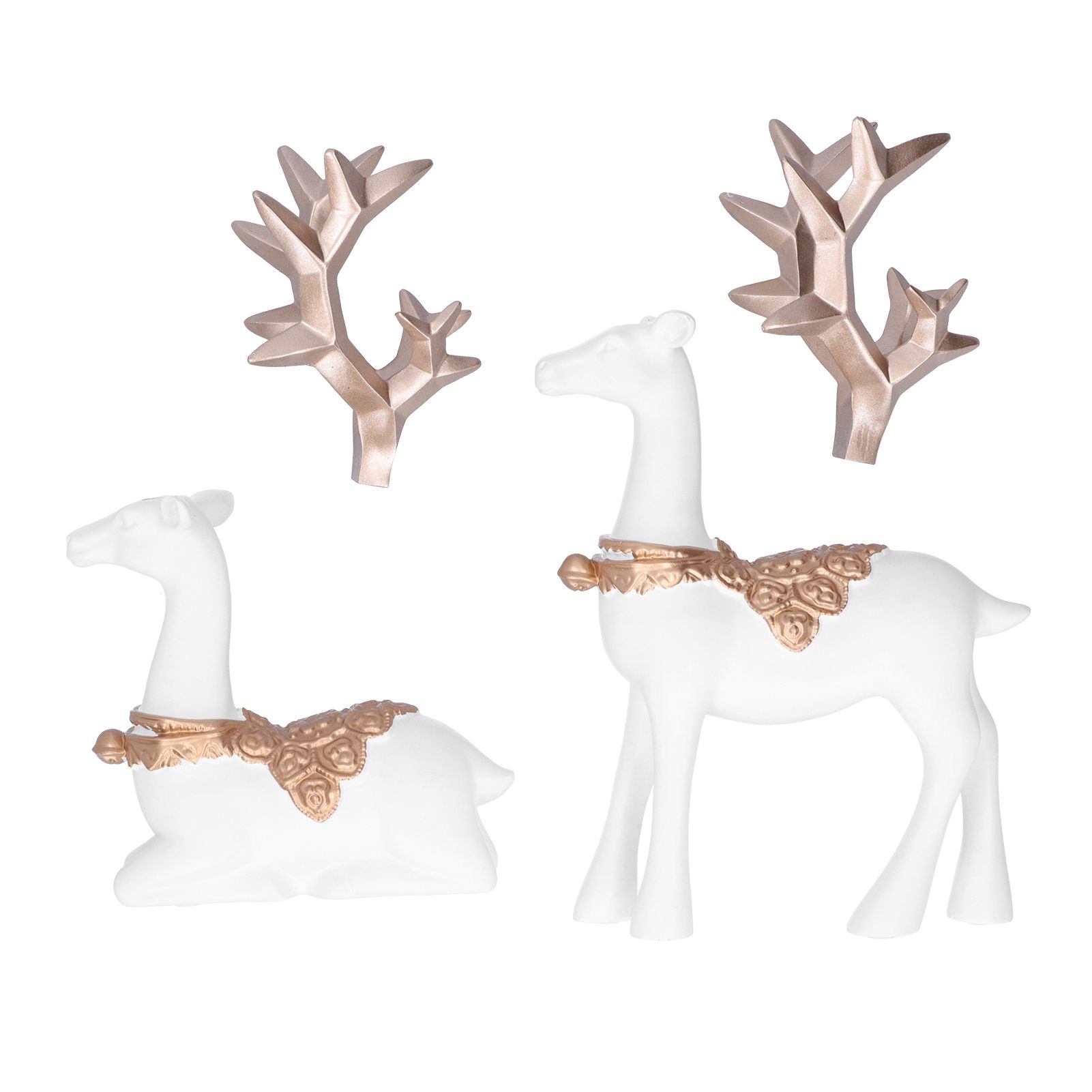 Nordic Style Geometric Standing Sitting Elk Sculpture Resin Deer Statue view 2