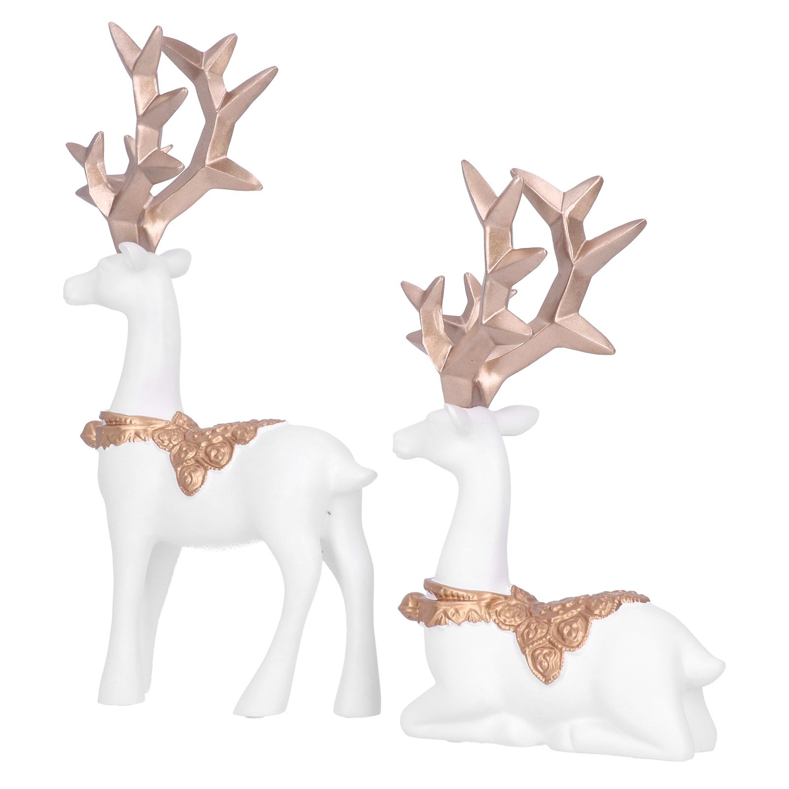 Nordic Style Geometric Standing Sitting Elk Sculpture Resin Deer Statue view 3