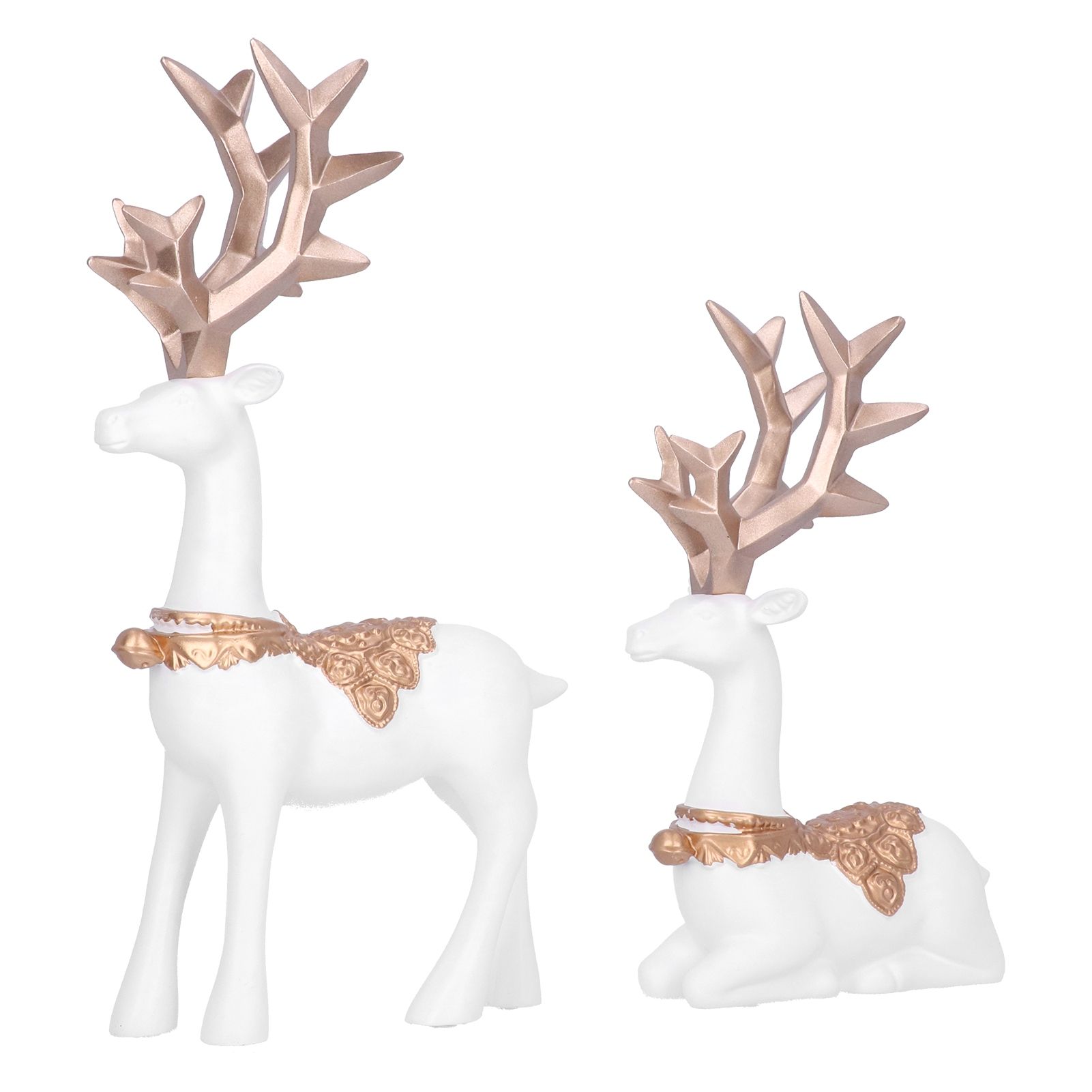 Nordic Style Geometric Standing Sitting Elk Sculpture Resin Deer Statue view 4