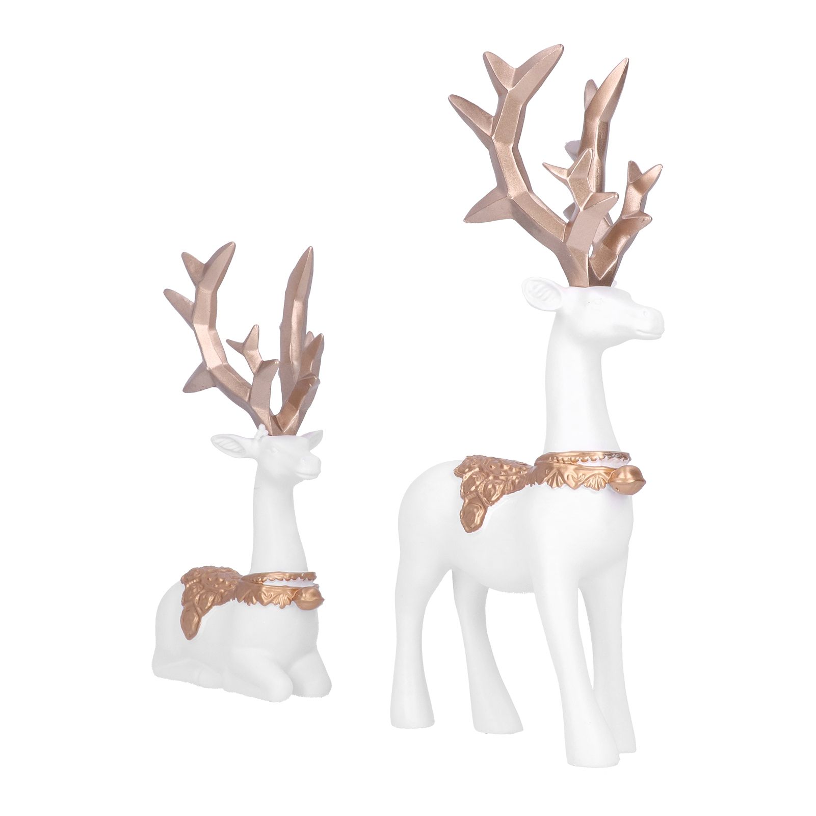 Nordic Style Geometric Standing Sitting Elk Sculpture Resin Deer Statue view 5