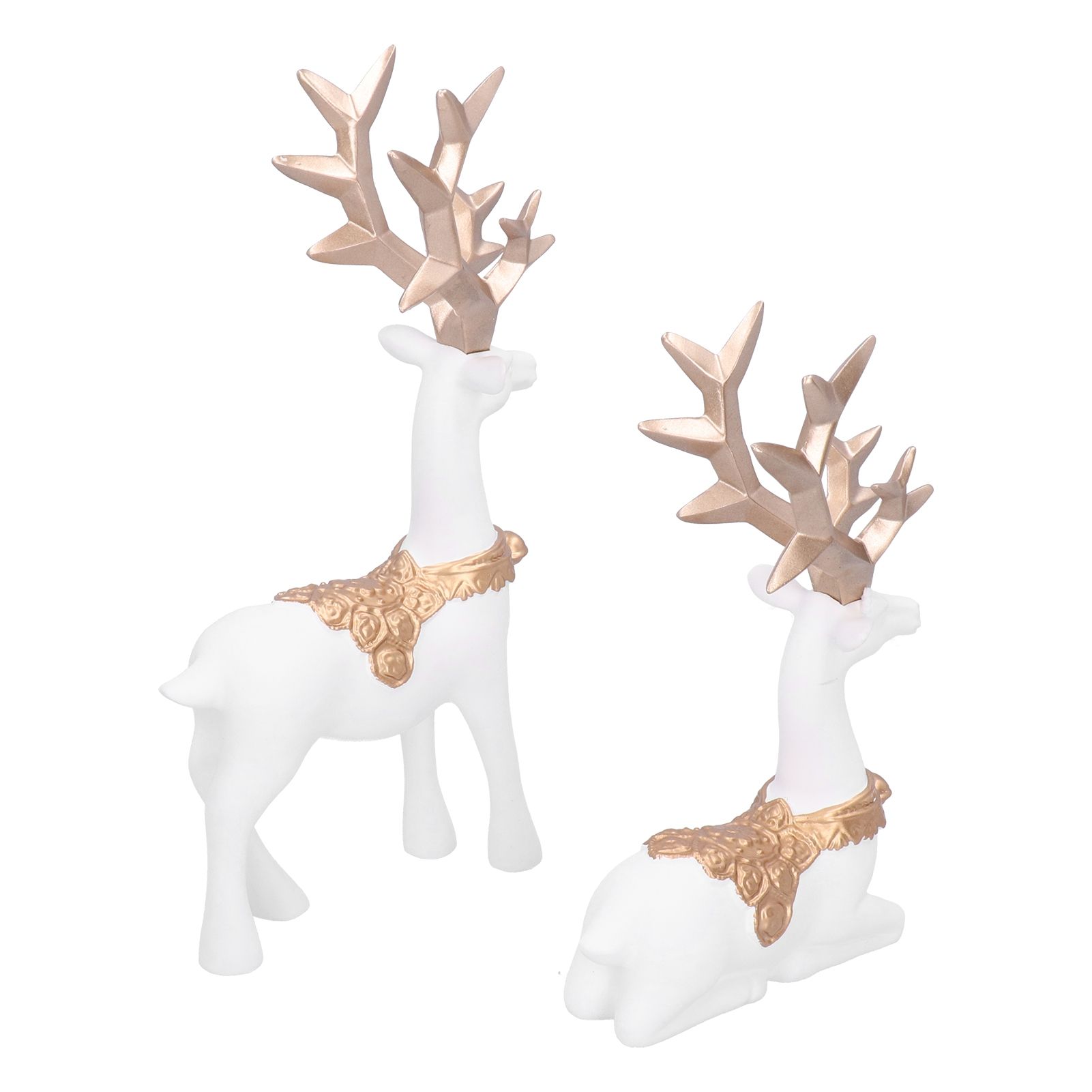 Nordic Style Geometric Standing Sitting Elk Sculpture Resin Deer Statue view 8