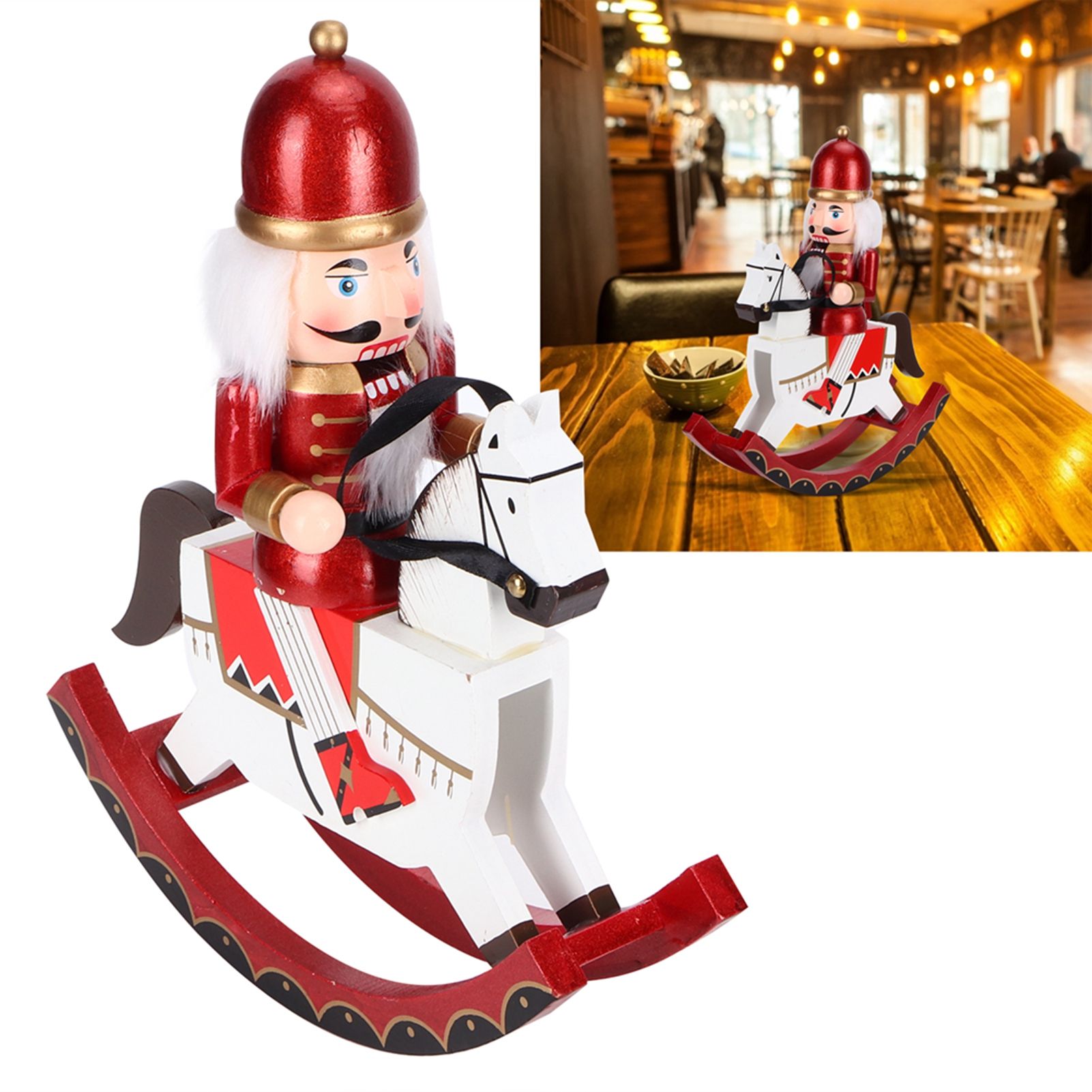30CM Wooden Doll Puppet Ornaments Wood Crafts Festive Holiday Home Decor Gift view 9