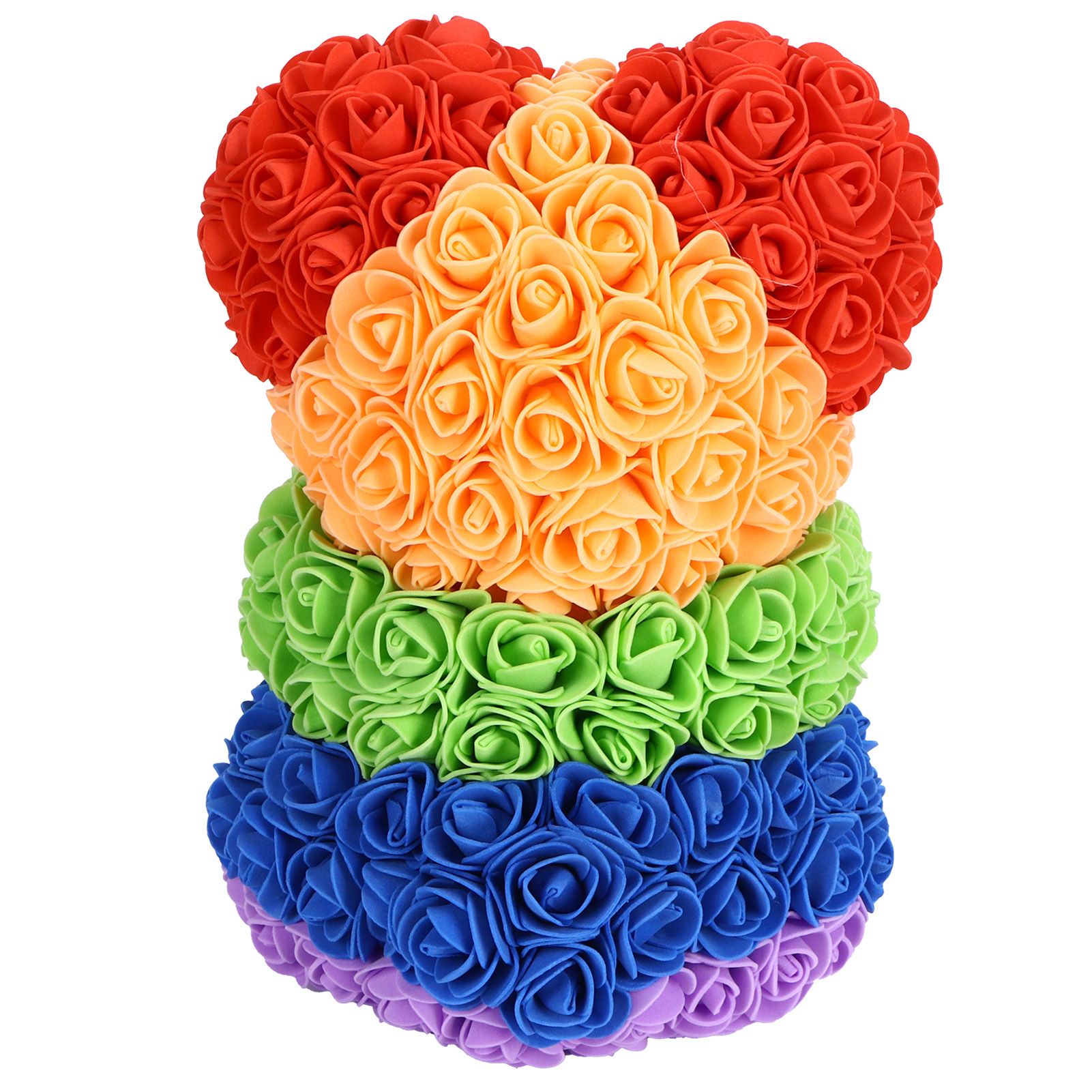 Flower Bear Ornament Colorful Artificial Fake Rose Gift for Valentines Day view 5