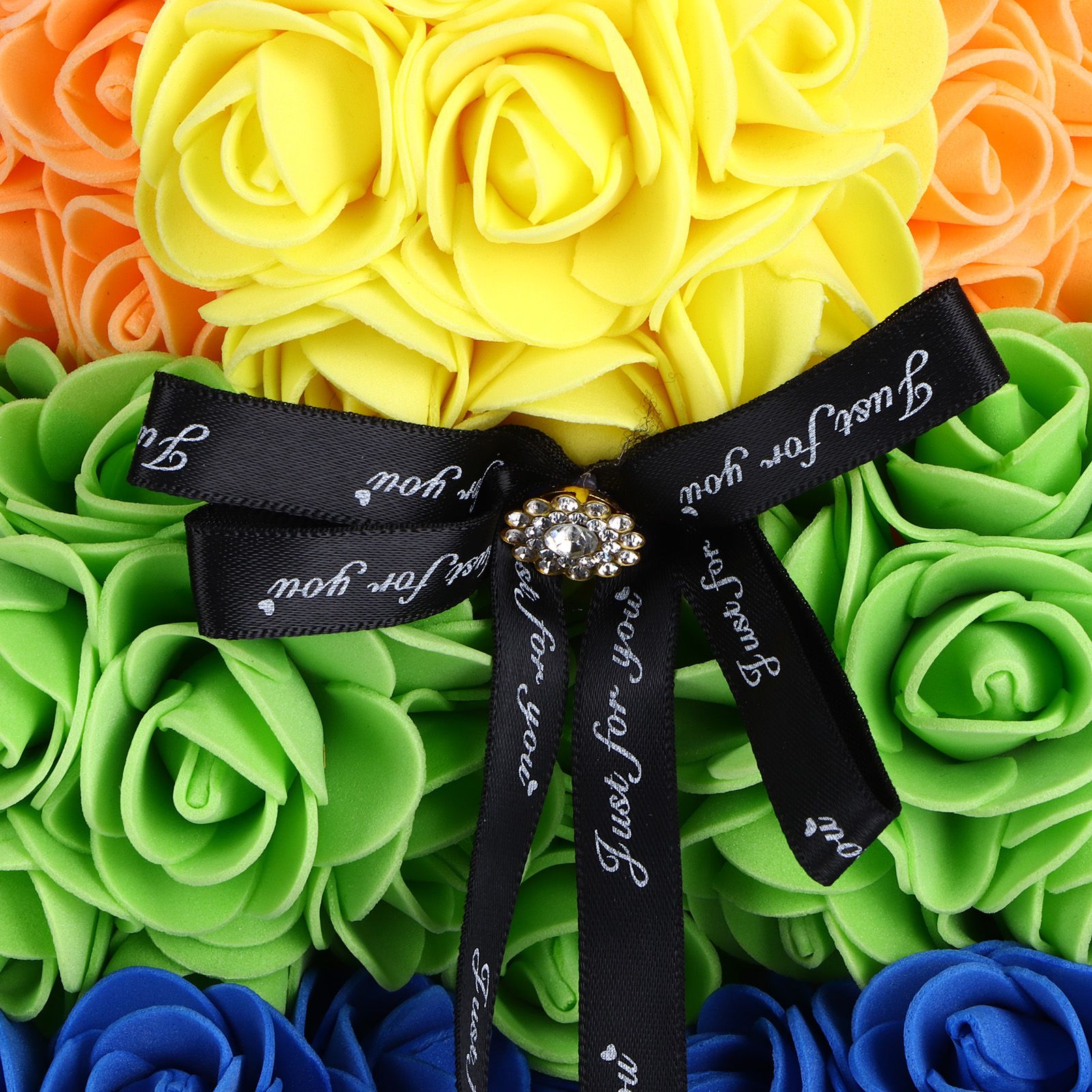 Flower Bear Ornament Colorful Artificial Fake Rose Gift for Valentines Day view 12