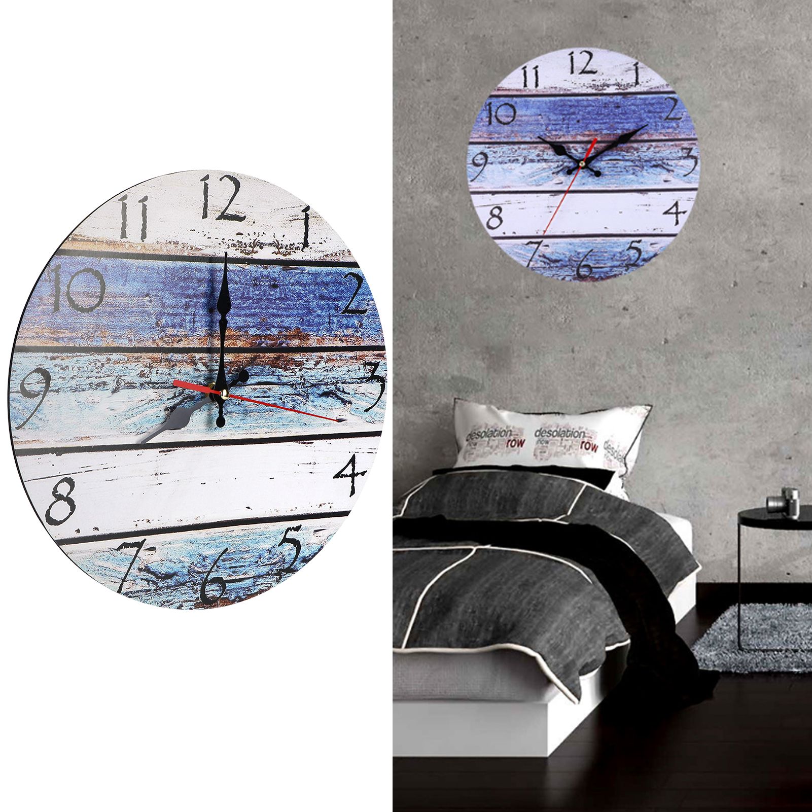 Vintage Wall Clock Non Ticking Decorative Clock for Living Room Home Office view 9