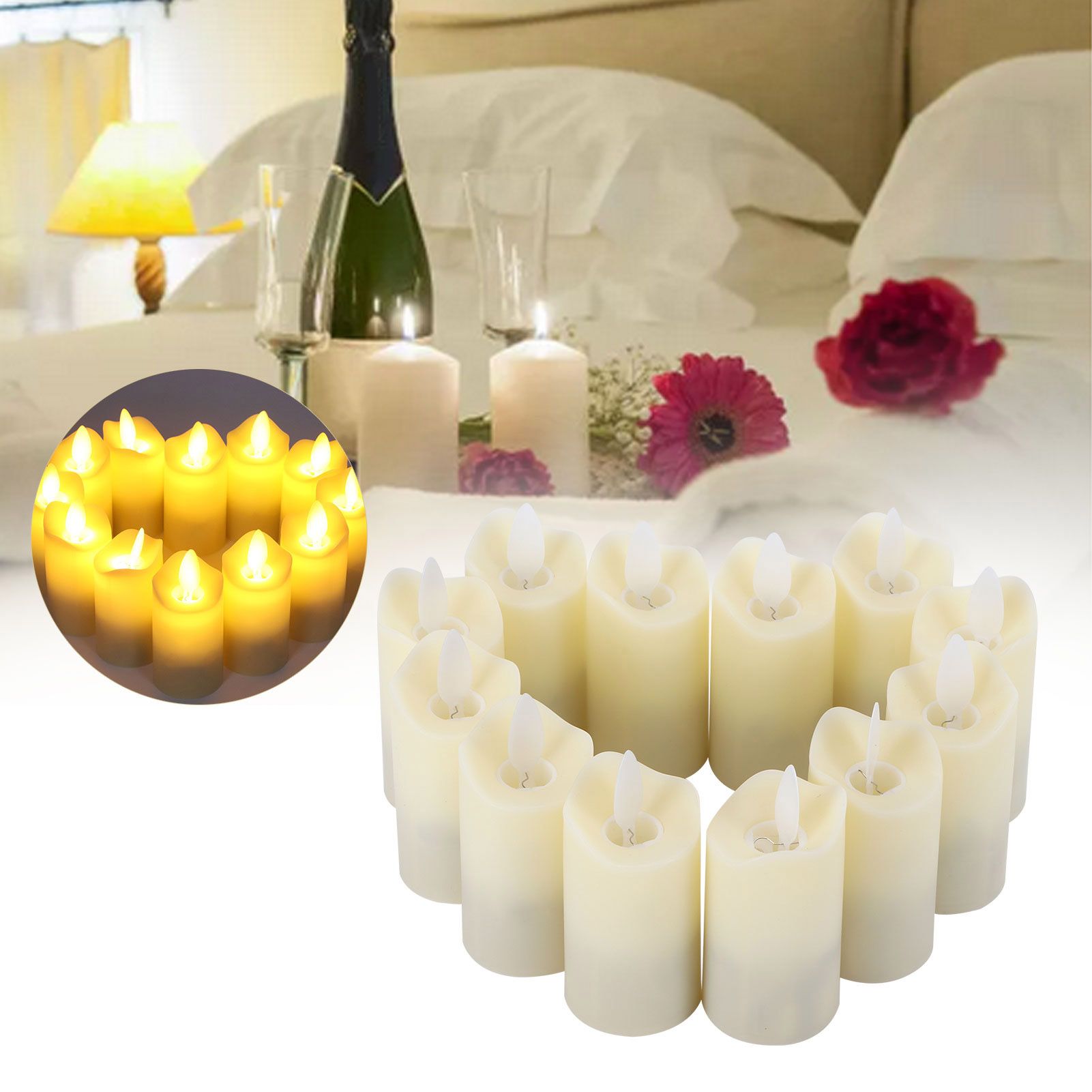 Candle Light Set LED Flameless Candles Wedding Confession Canteen Decoration view 10