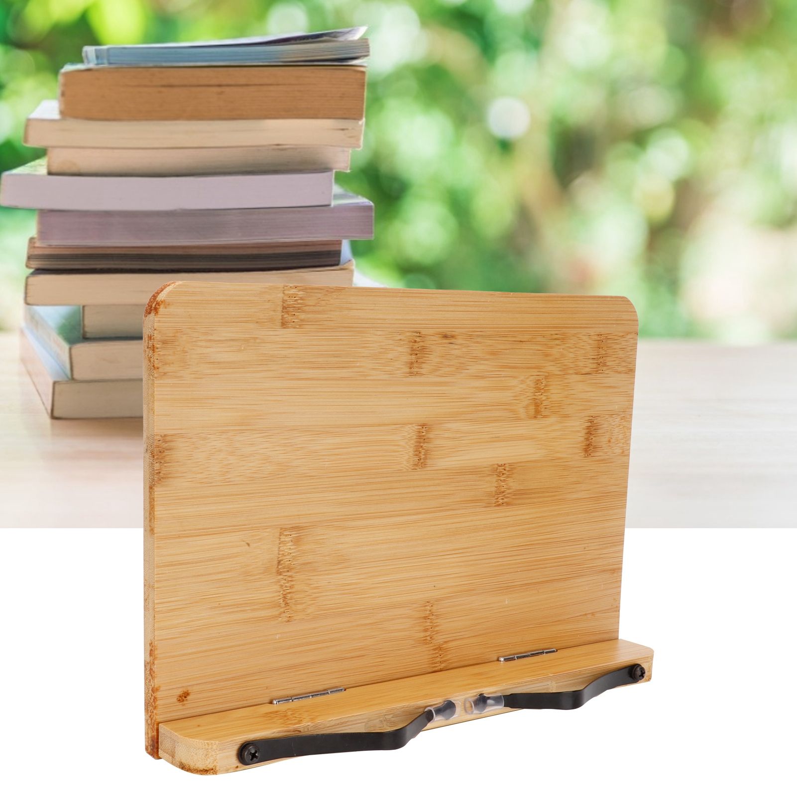 Bamboo Reading Stand Electronics Display Stand Recipe Book Holder for Book Reading view 10