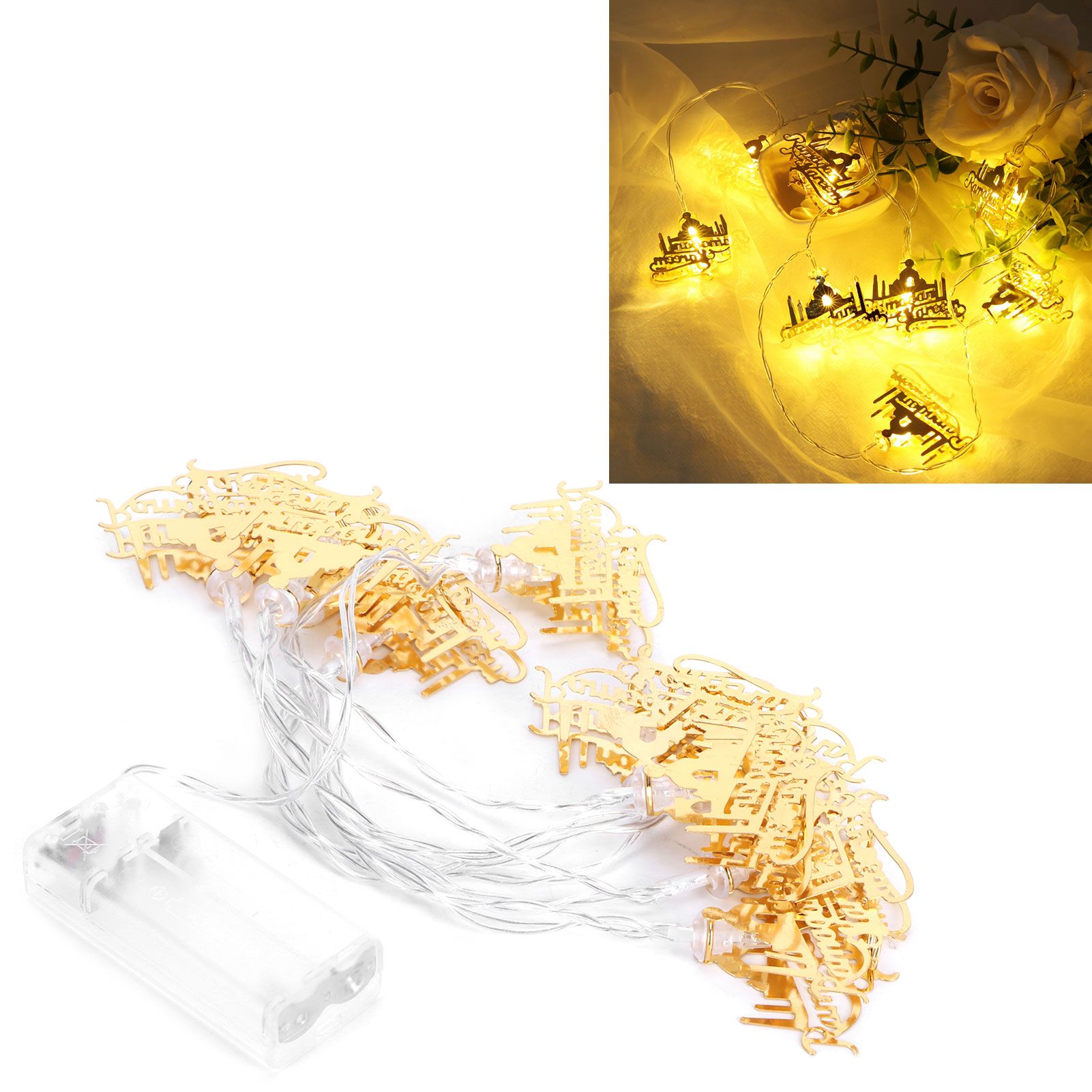 Wrought Iron 10LED String Lights Muslim Event Party Supplies Home Ramadan view 11