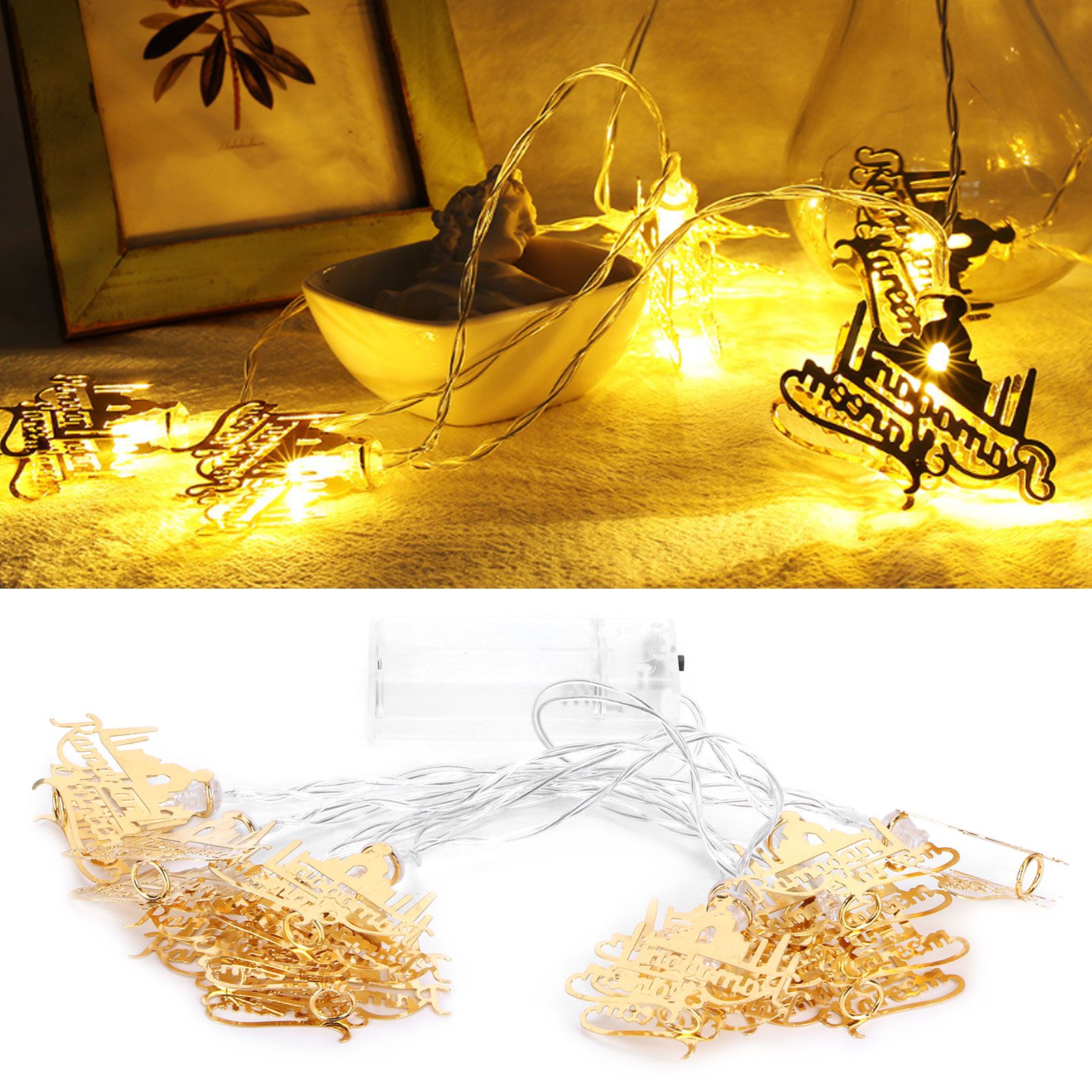 Wrought Iron 10LED String Lights Muslim Event Party Supplies Home Ramadan view 12