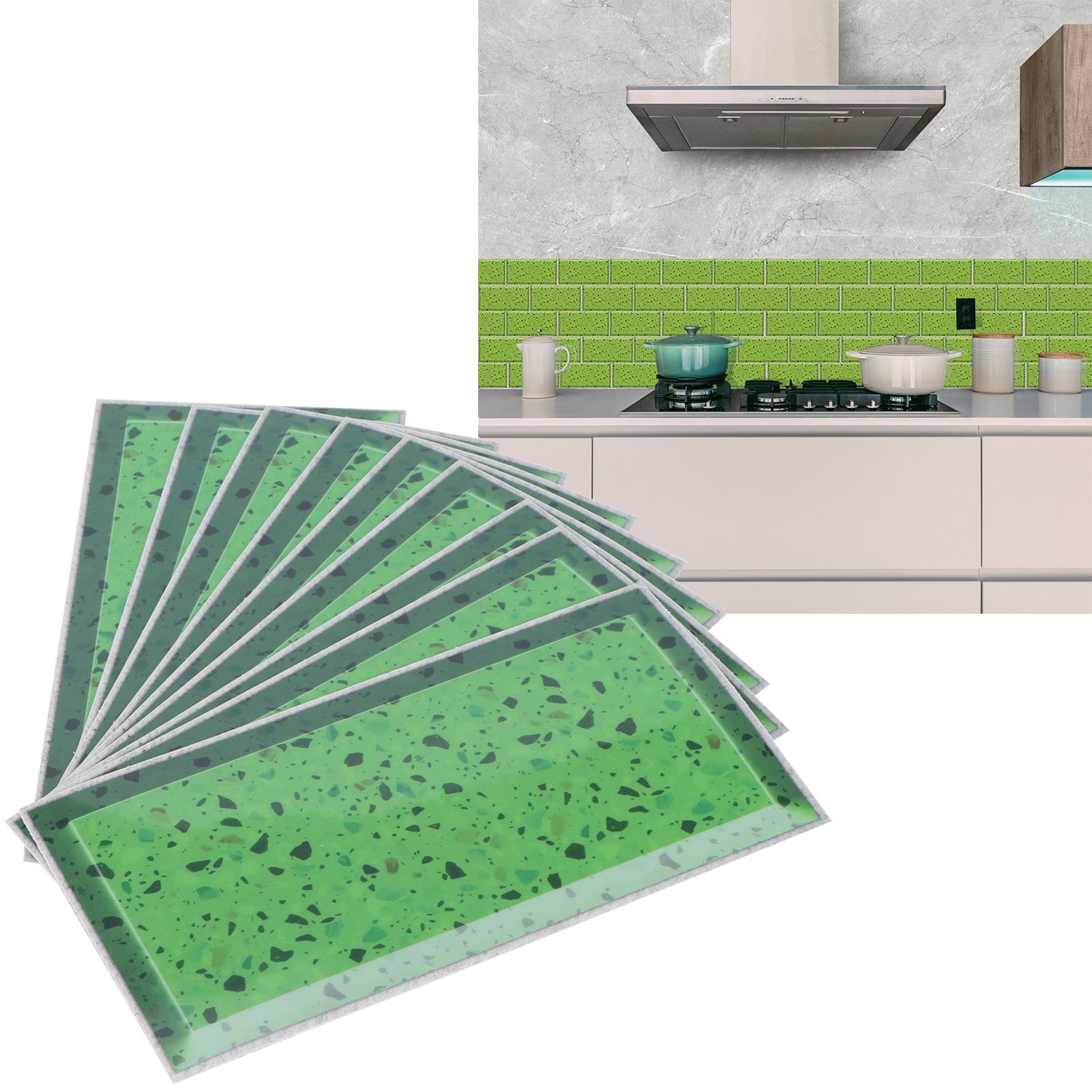 9Pcs Wall Tile Sticker Innovative Waterproof Self Adhesive Decals for Kitchen view 12