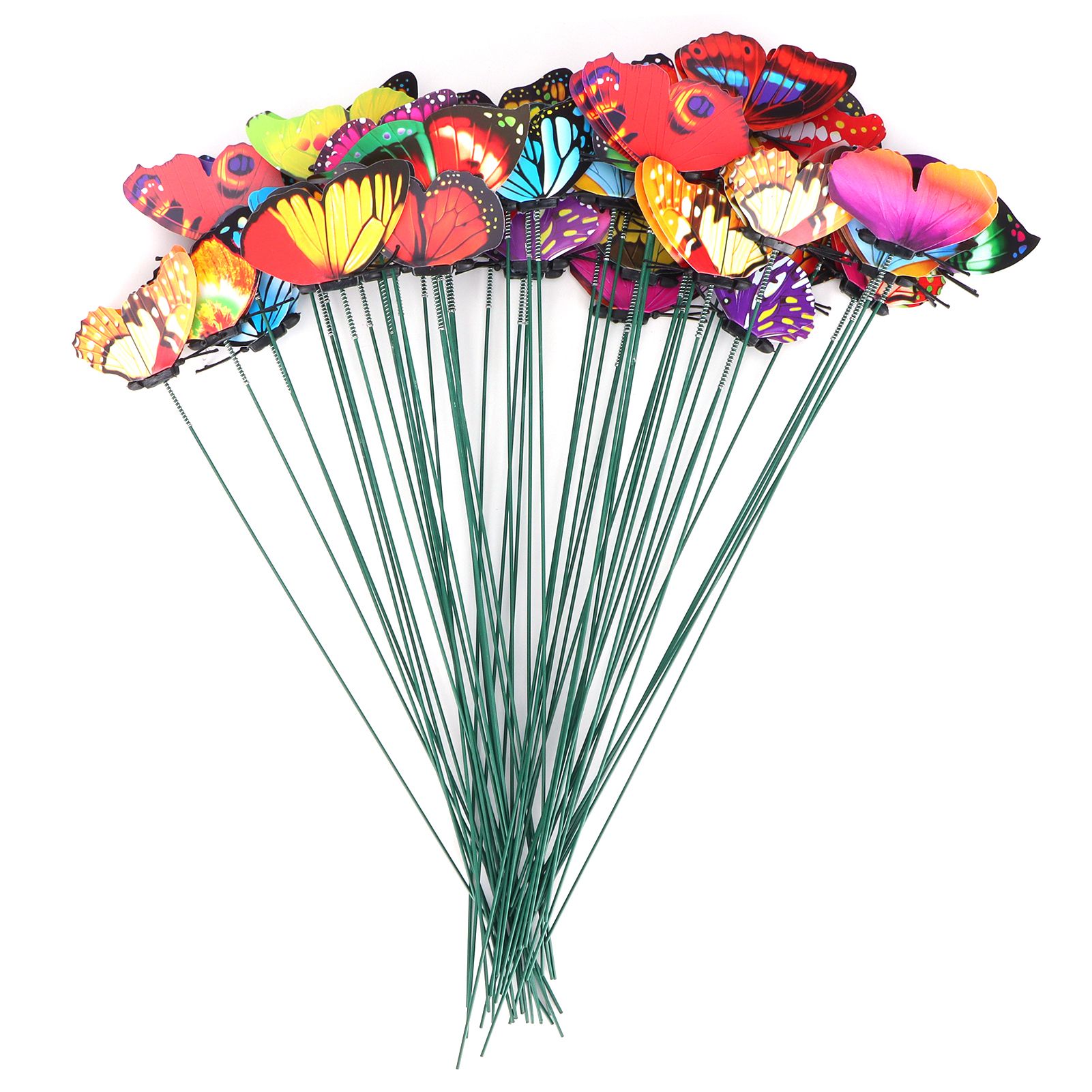 50PCS Simulation Butterflies Stakes Outdoor Garden Ornaments Patio Yard Decoration view 2
