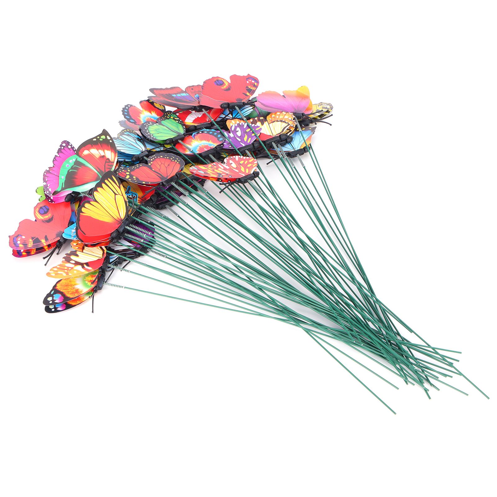 50PCS Simulation Butterflies Stakes Outdoor Garden Ornaments Patio Yard Decoration view 4