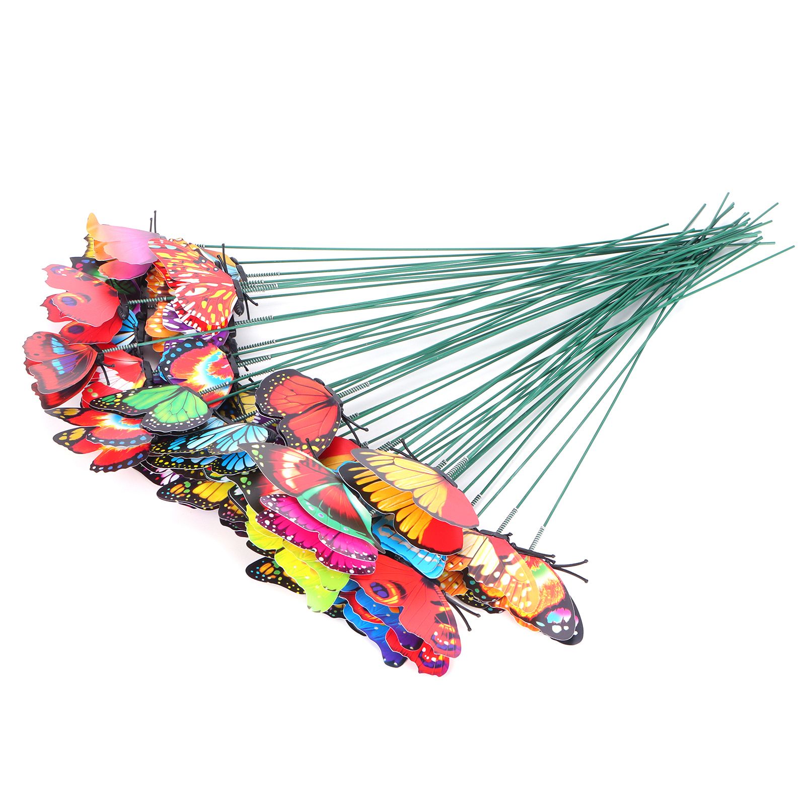 50PCS Simulation Butterflies Stakes Outdoor Garden Ornaments Patio Yard Decoration view 5