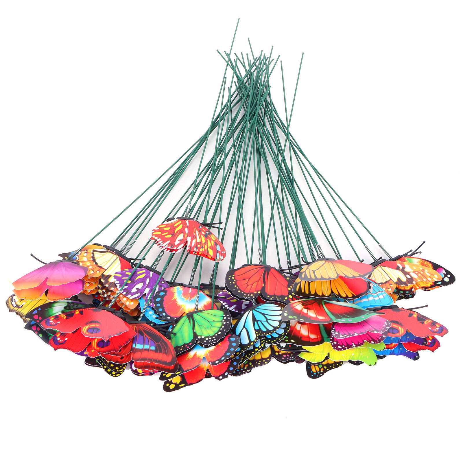 50PCS Simulation Butterflies Stakes Outdoor Garden Ornaments Patio Yard Decoration view 6