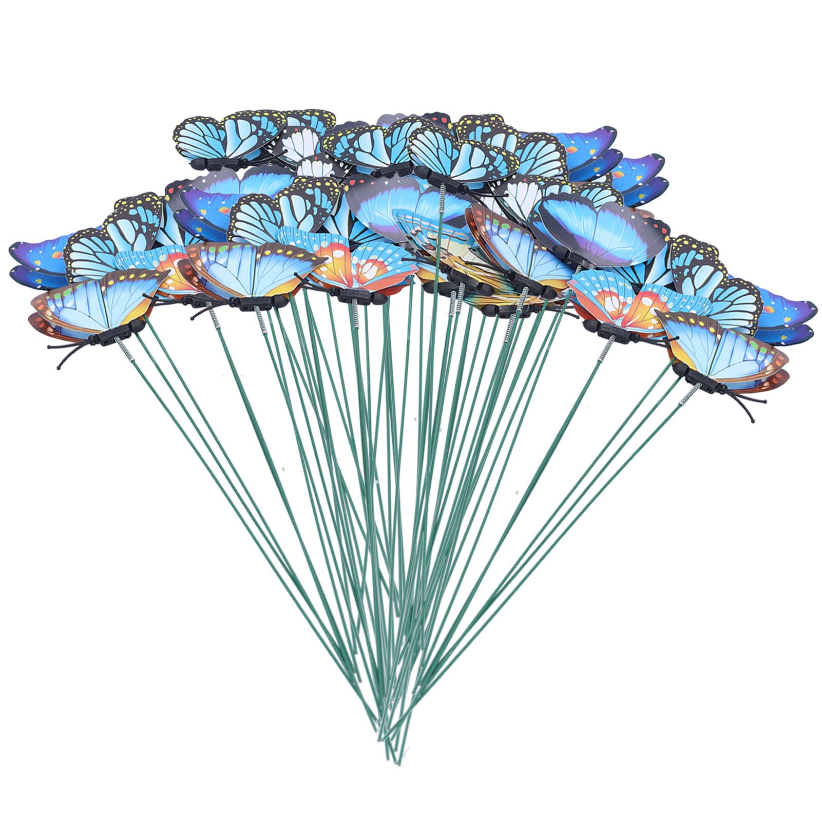 50PCS Simulation Butterflies Stakes Home Decoration Outdoor Courtyard Flower view 2