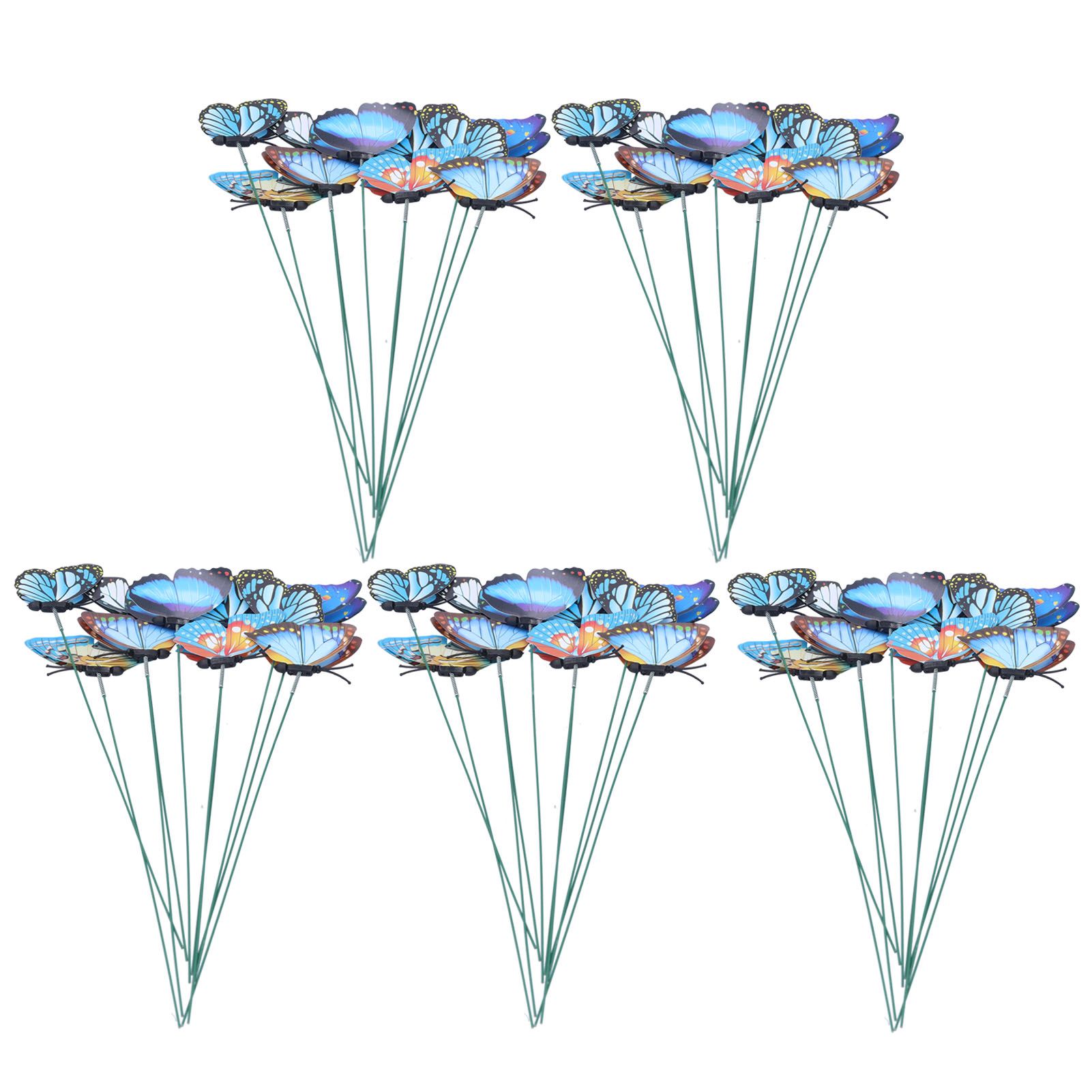 50PCS Simulation Butterflies Stakes Home Decoration Outdoor Courtyard Flower view 9