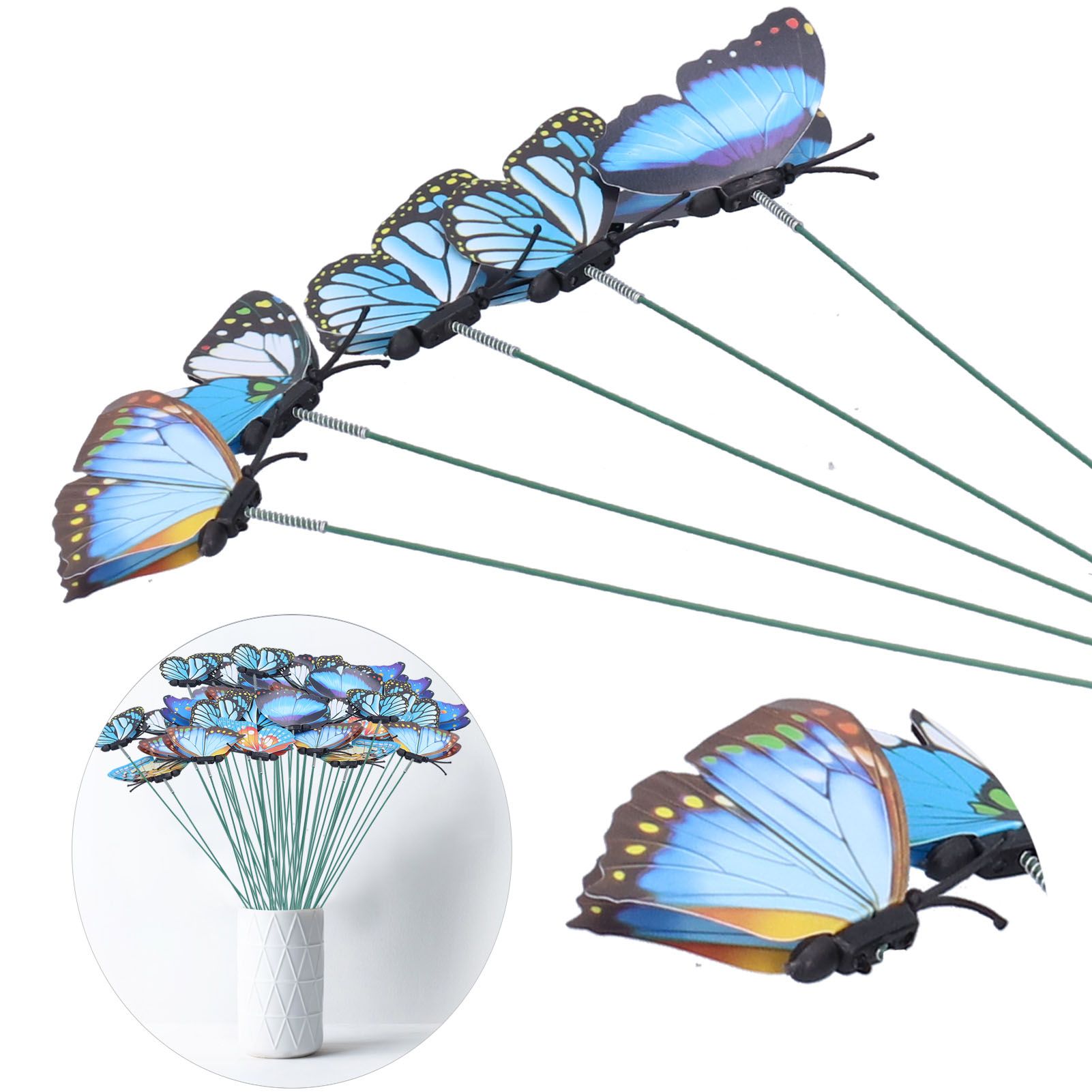 50PCS Simulation Butterflies Stakes Home Decoration Outdoor Courtyard Flower view 12