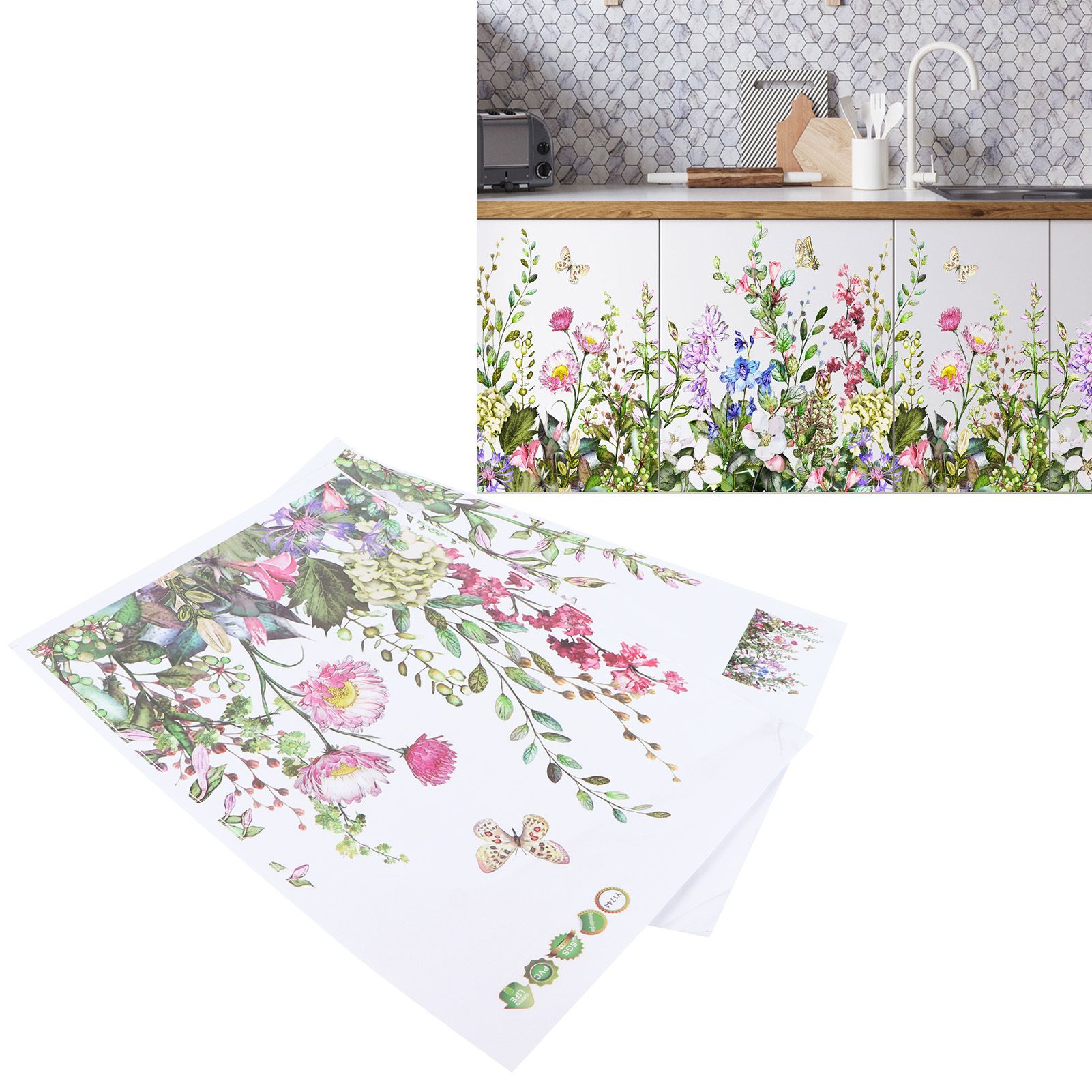 DIY Wall Stickers Plant Flowers Pattern Art Decals Bedroom Living Room view 11