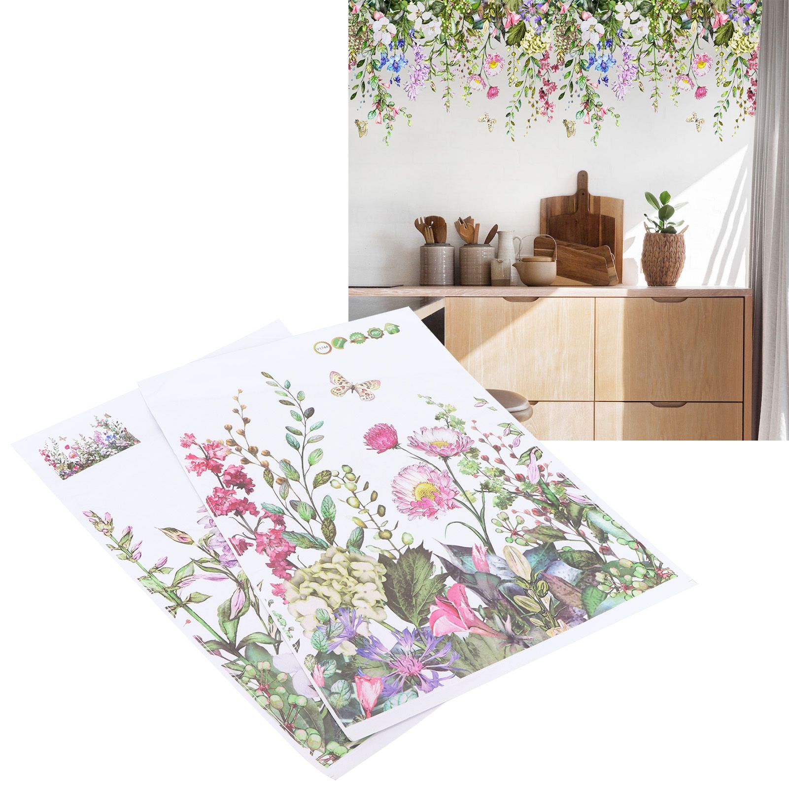 DIY Wall Stickers Plant Flowers Pattern Art Decals Bedroom Living Room view 12