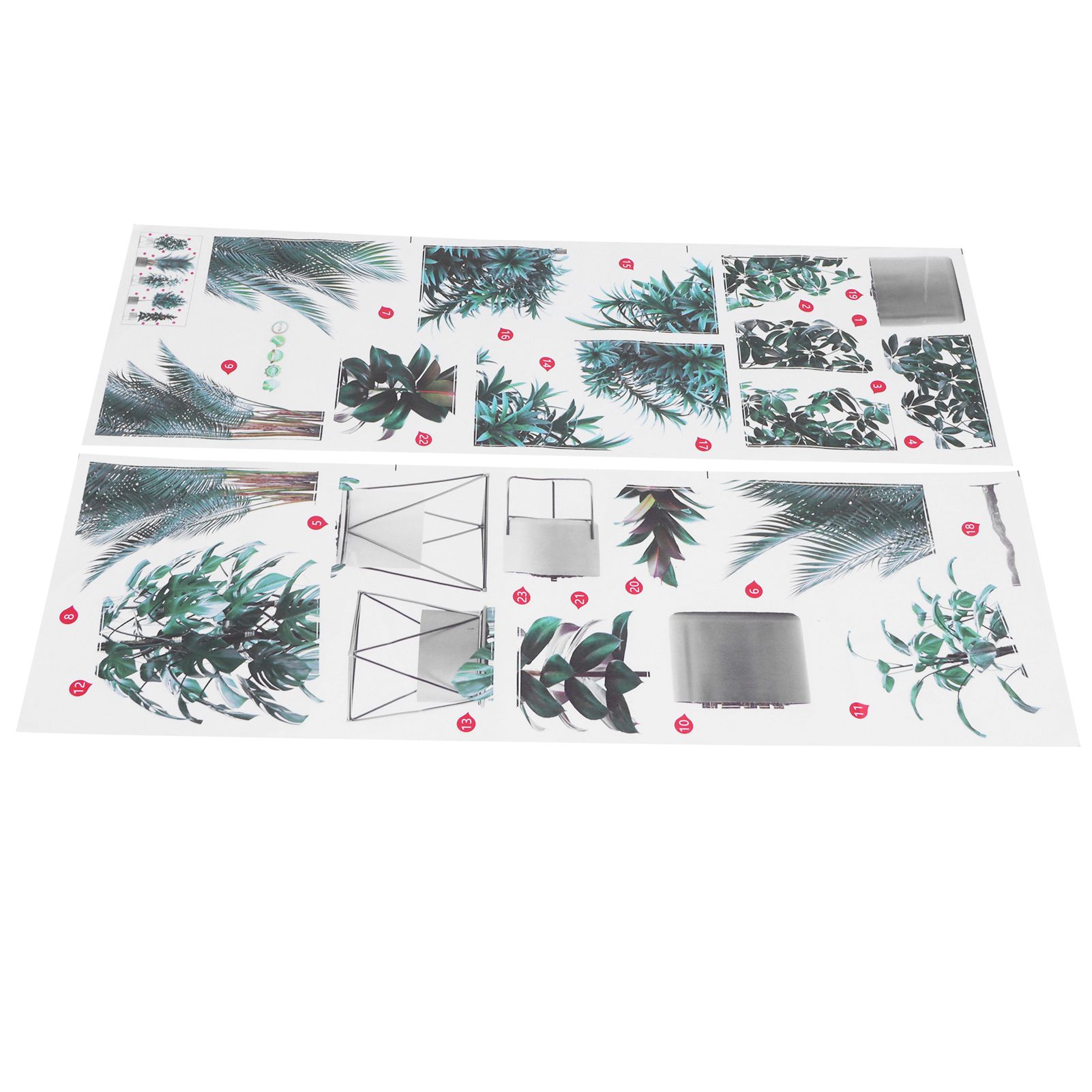 Green Pot Plants Pattern Wall Decals Wall Stickers for Living Room Background view 7