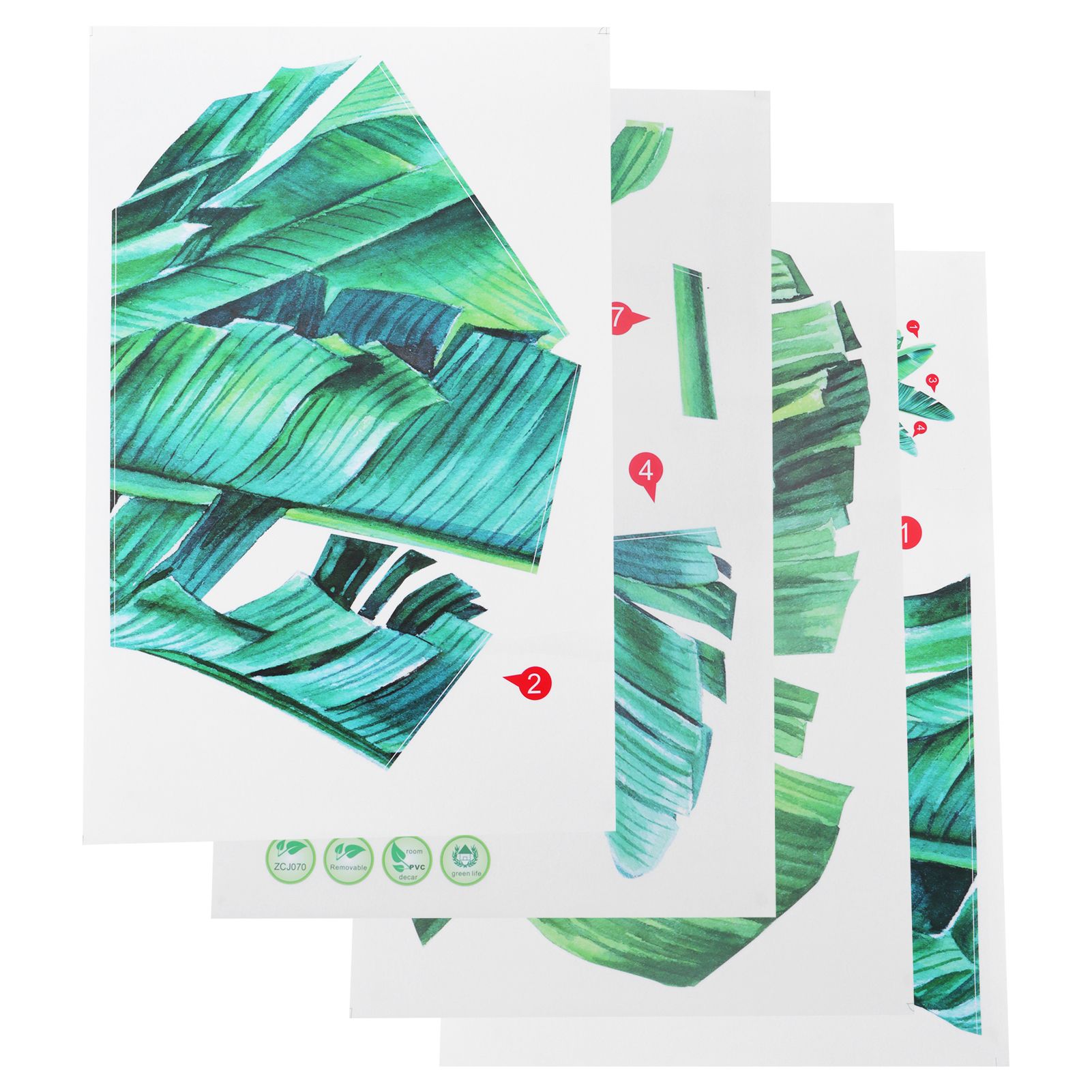 Tropical Plant Pattern Wall Stickers Self Adhesive Wallpaper for Bedroom view 9