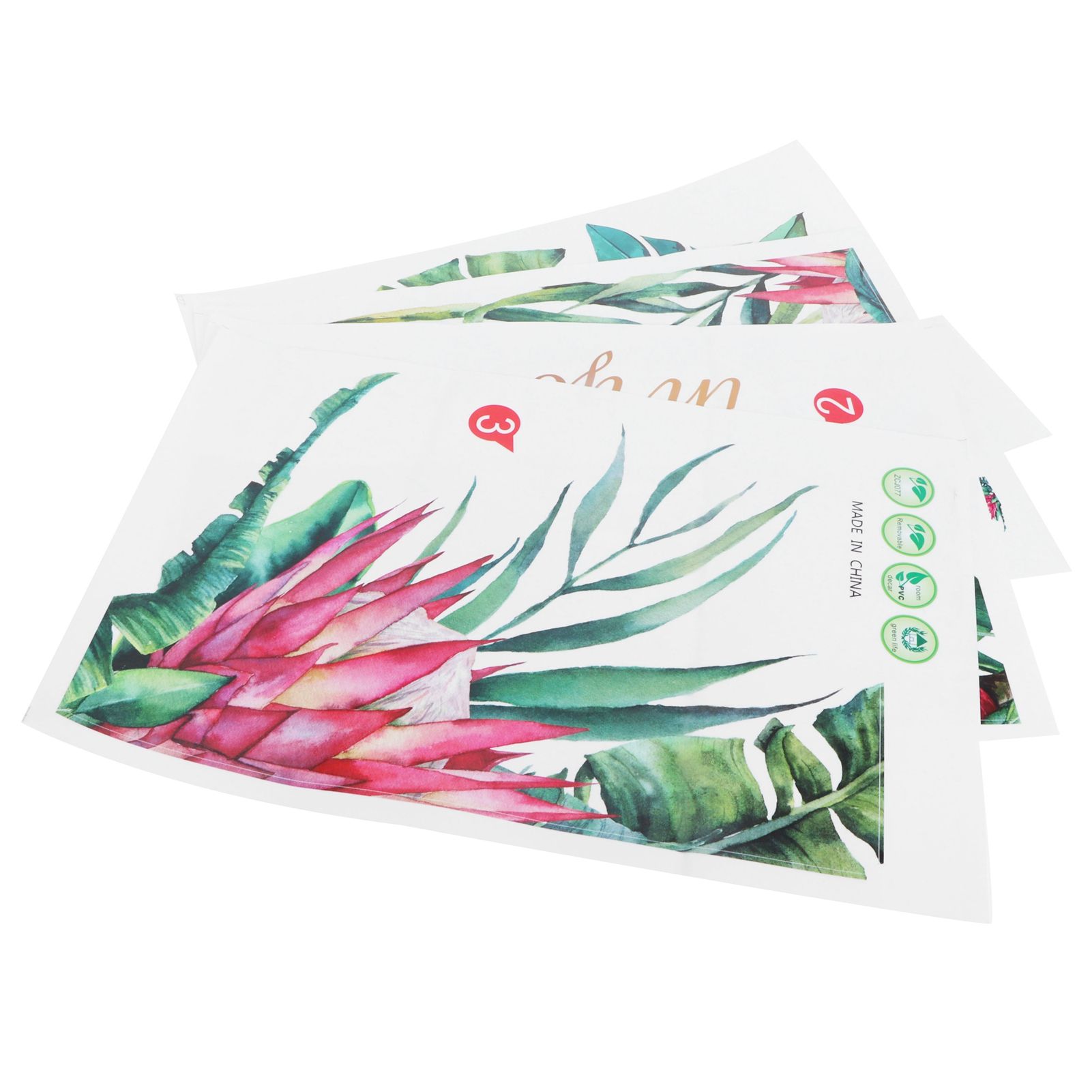 Plant Flowers Pattern Wall Stickers Self Adhesive Wall Decals for Living Room view 4