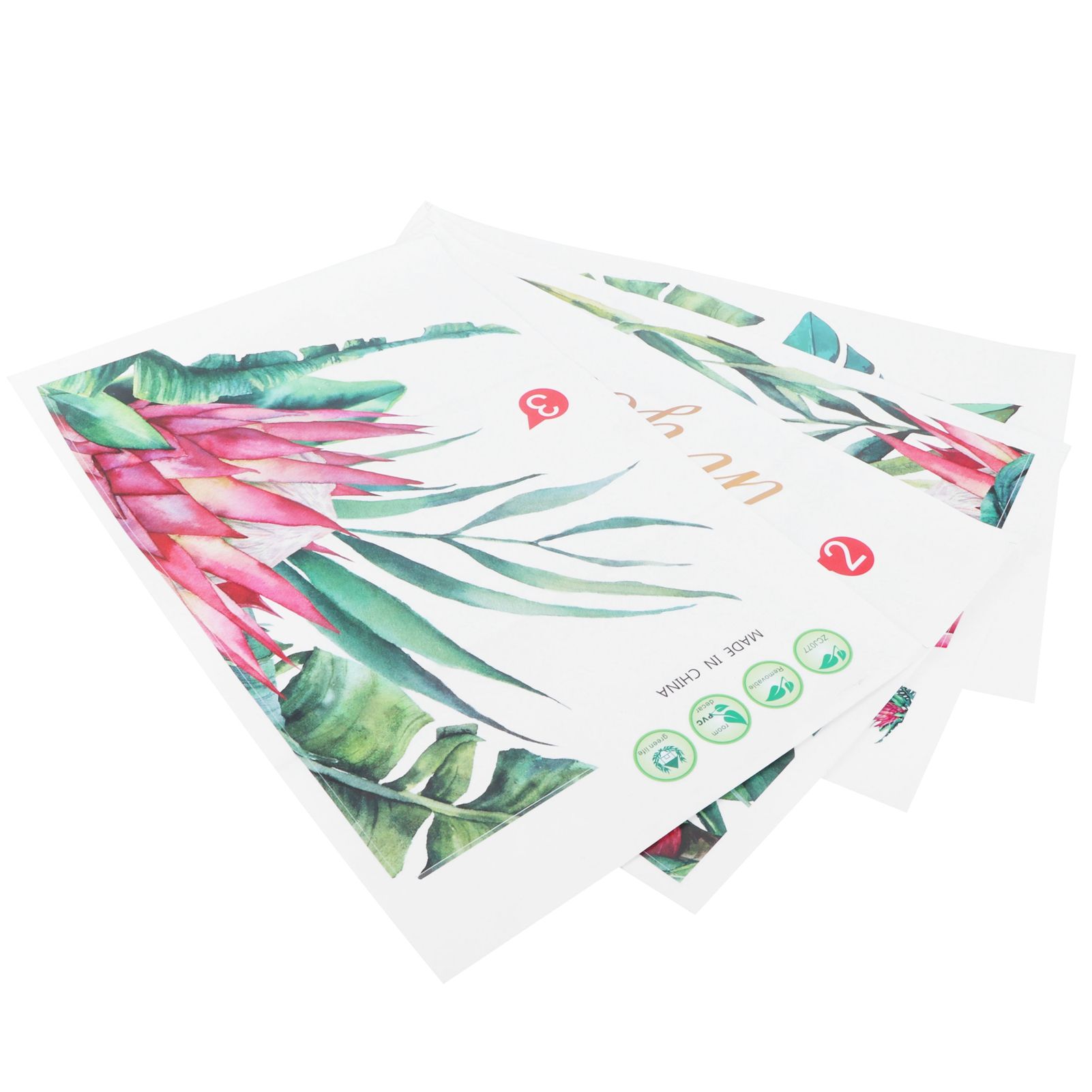 Plant Flowers Pattern Wall Stickers Self Adhesive Wall Decals for Living Room view 5