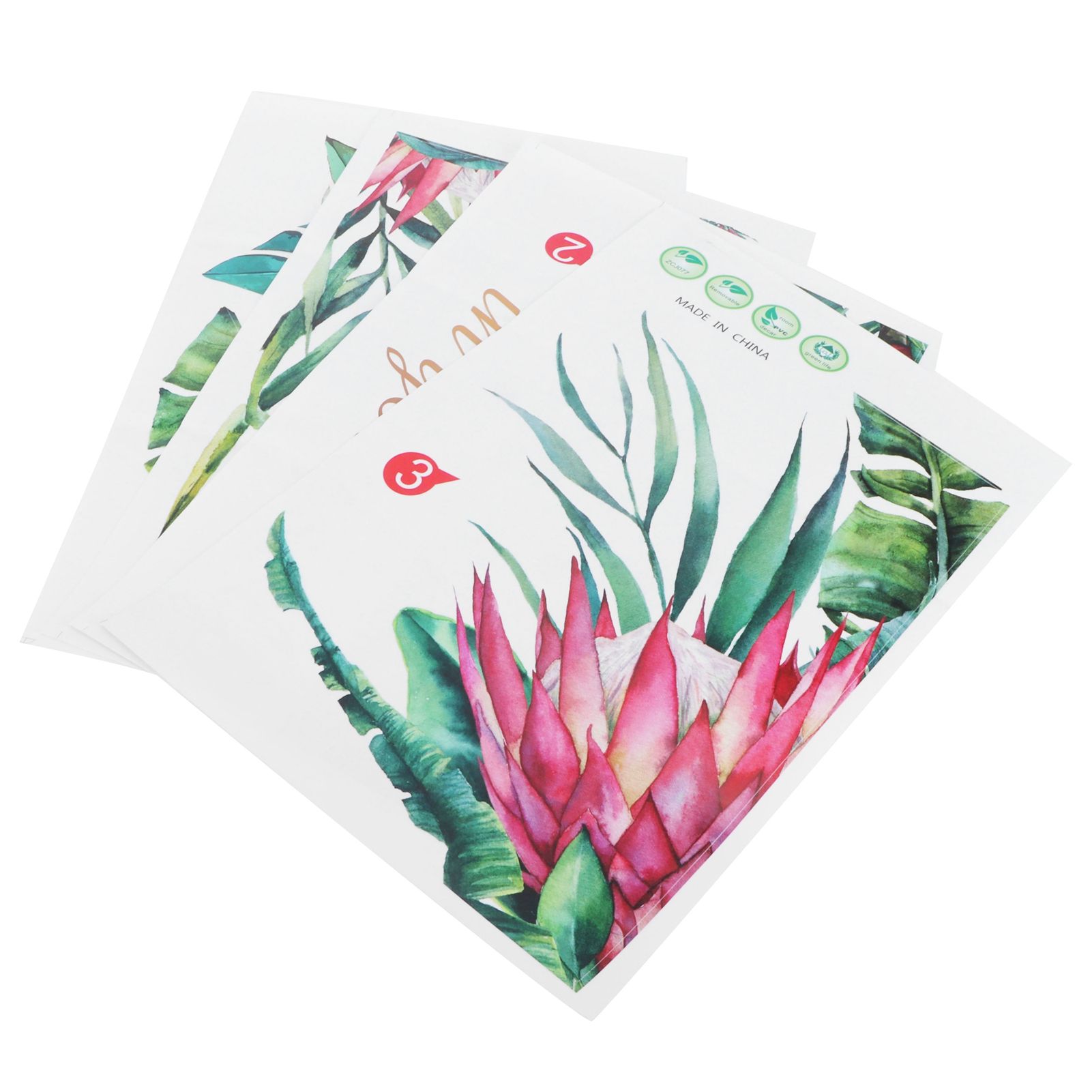 Plant Flowers Pattern Wall Stickers Self Adhesive Wall Decals for Living Room view 6