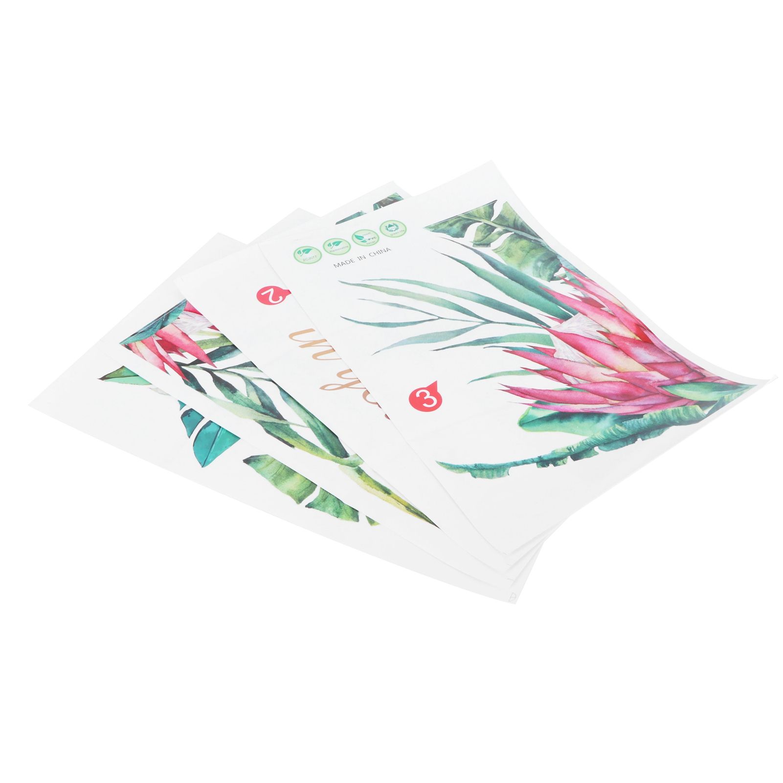 Plant Flowers Pattern Wall Stickers Self Adhesive Wall Decals for Living Room view 7
