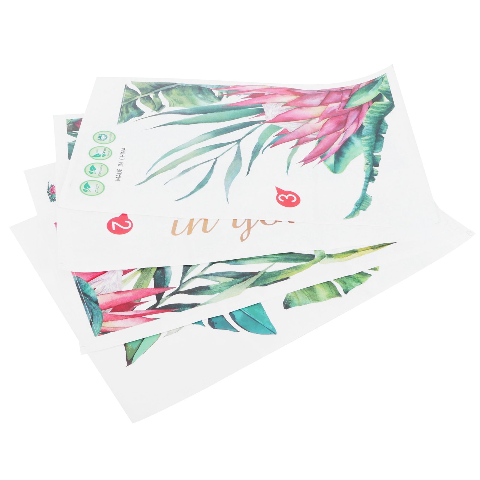 Plant Flowers Pattern Wall Stickers Self Adhesive Wall Decals for Living Room view 8