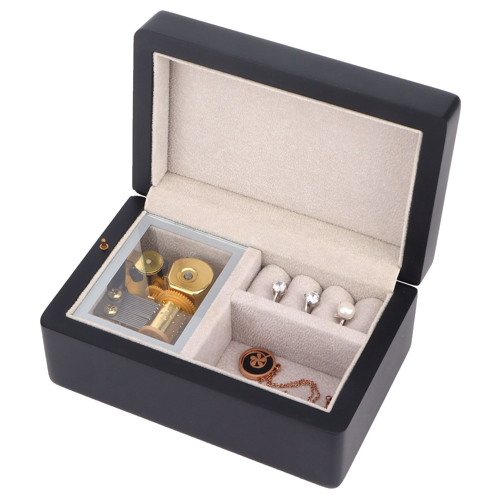 Music Box Innovative Wooden Jewelry Storage Musical Box Desktop Ornament view 9
