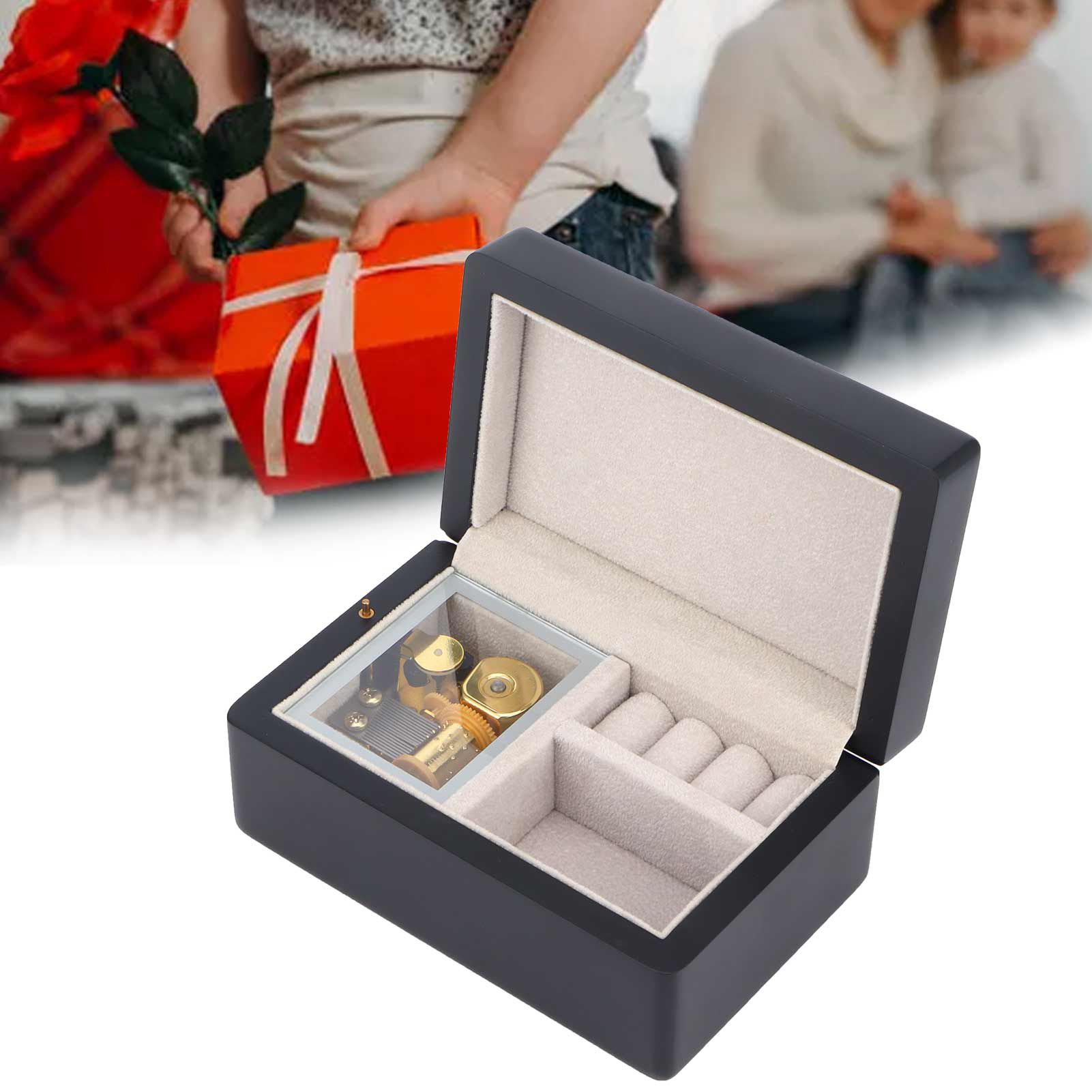 Music Box Innovative Wooden Jewelry Storage Musical Box Desktop Ornament view 12