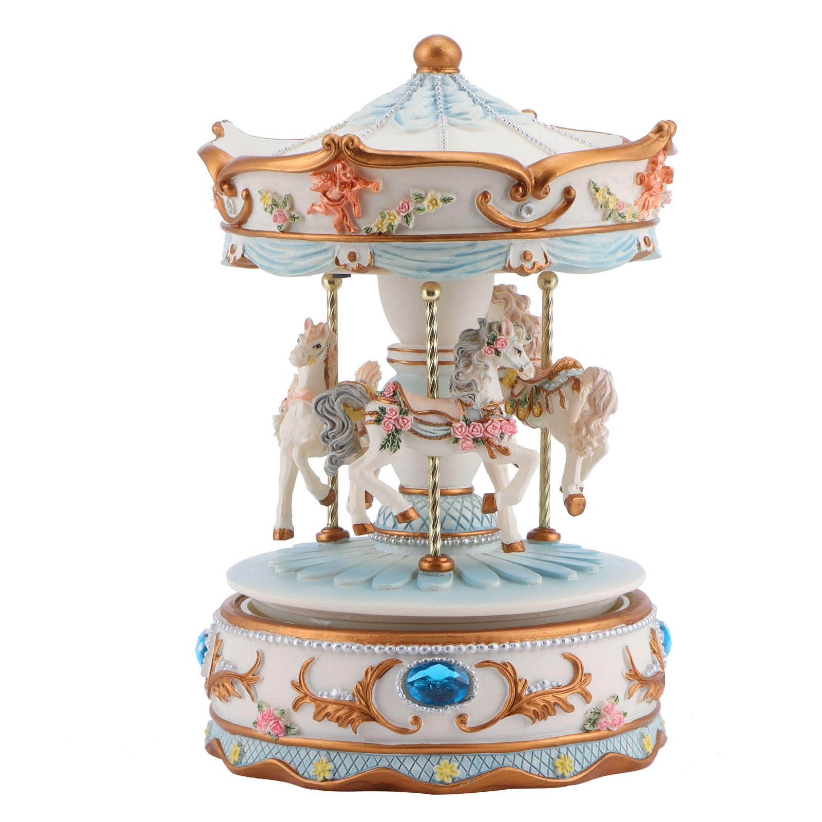 Rotating Horse Style Music Box Musical Box with Colorful Lights Valentine's view 2