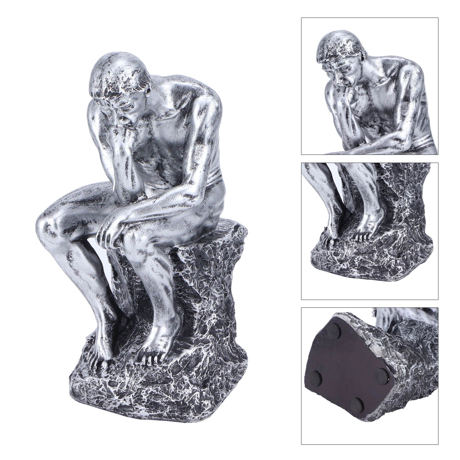 Thinker Statue European Style Resin Character Sculpture Home Office Bookshelf view 8